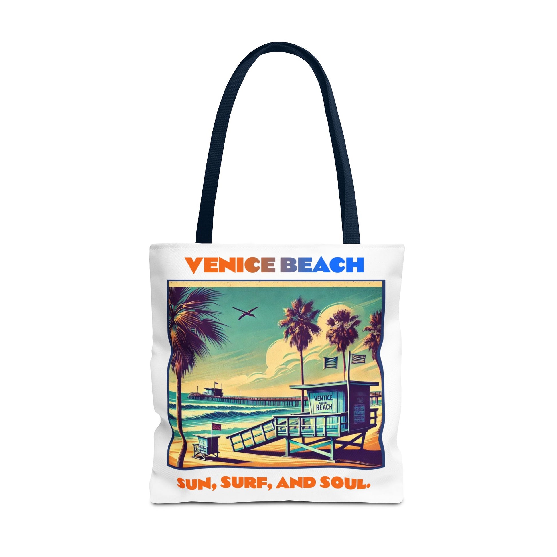 Venice Beach Tote Bag - Sun, Surf, and Soul, Beach Bag, Eco-Friendly, Summer Essential, Travel Tote, Gift for Beach Lovers