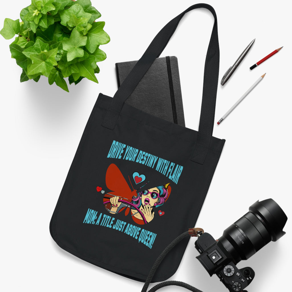 Inspired Organic Canvas Tote Bag - Drive Your Destiny, Eco-Friendly Shopping, Bohemian Style, Gift for Her, Sustainable Accessory