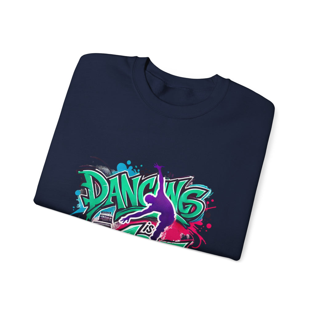 Colorful Street Art Sweatshirt, Unisex Crewneck Pullover, Dance Sweatshirt Gift, Streetwear Apparel, Artsy Fashion