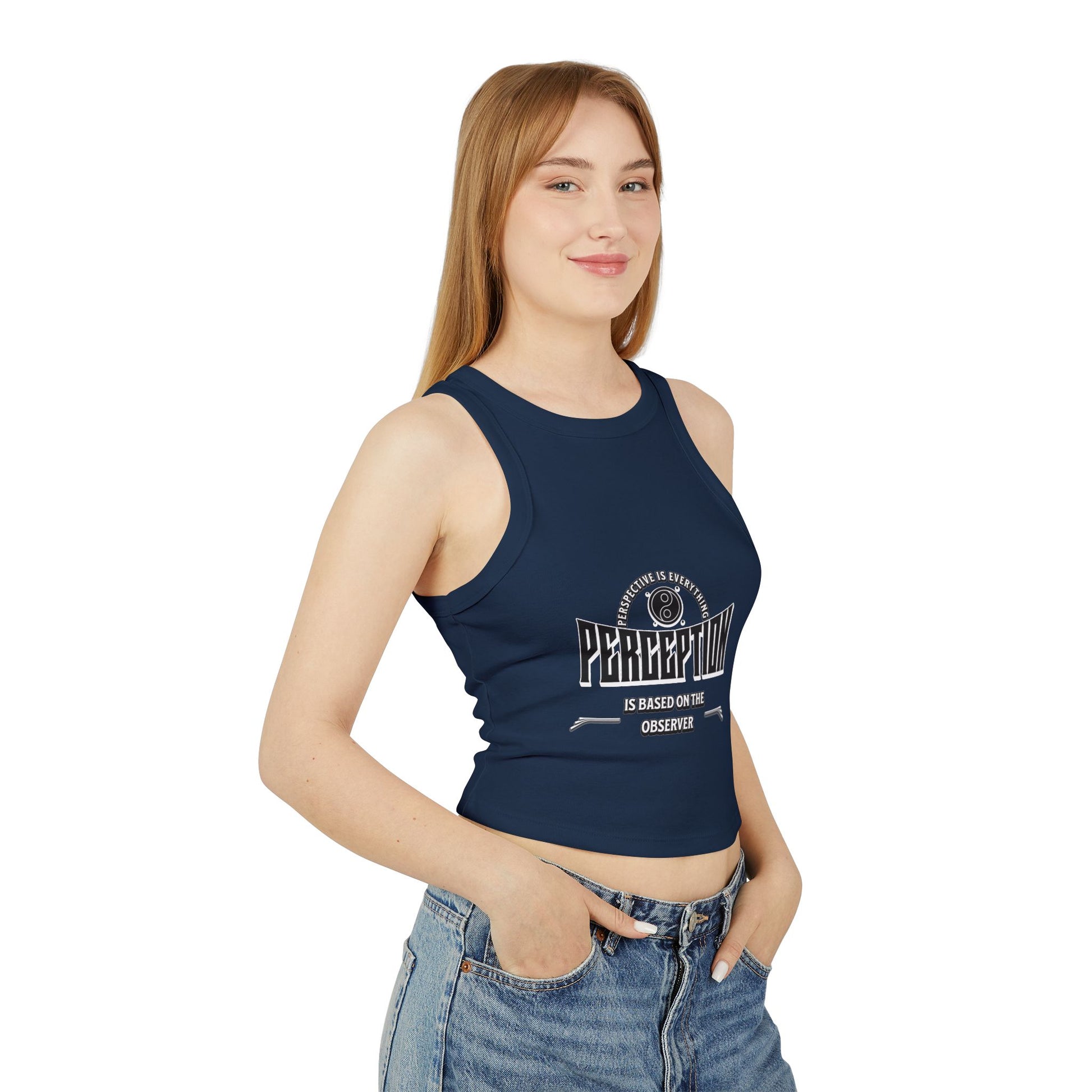 Micro Rib Racer Tank Top – Chic Tank Top, Women's Summer Top, Casual Chic Wear, Gift for Her, Inspirational Clothing, Everyday Style