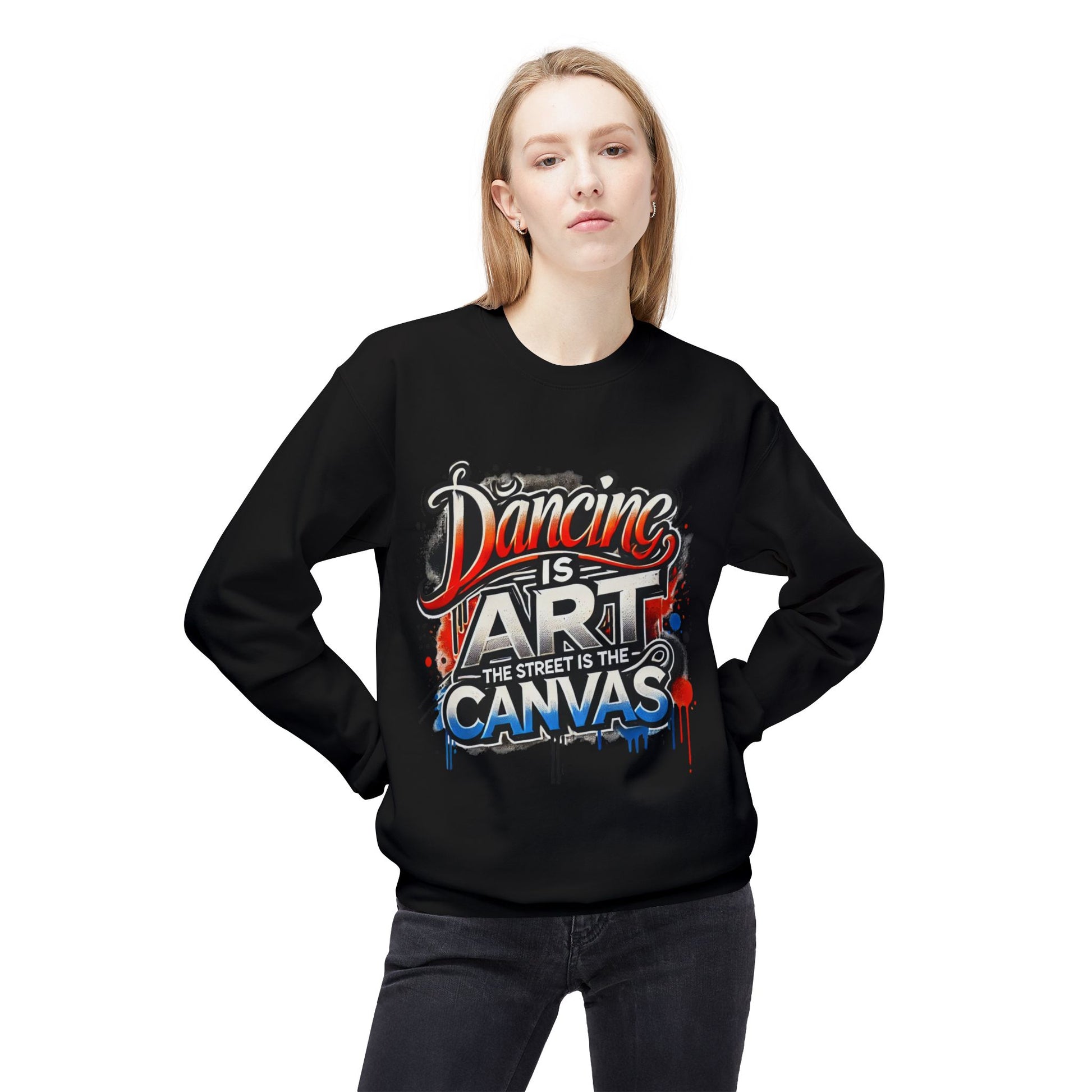 Dance Is Art Crewneck Sweatshirt, Unisex Fashion Sweatshirt, Art Lover Apparel, Gift for Dancers, Street Art Crew