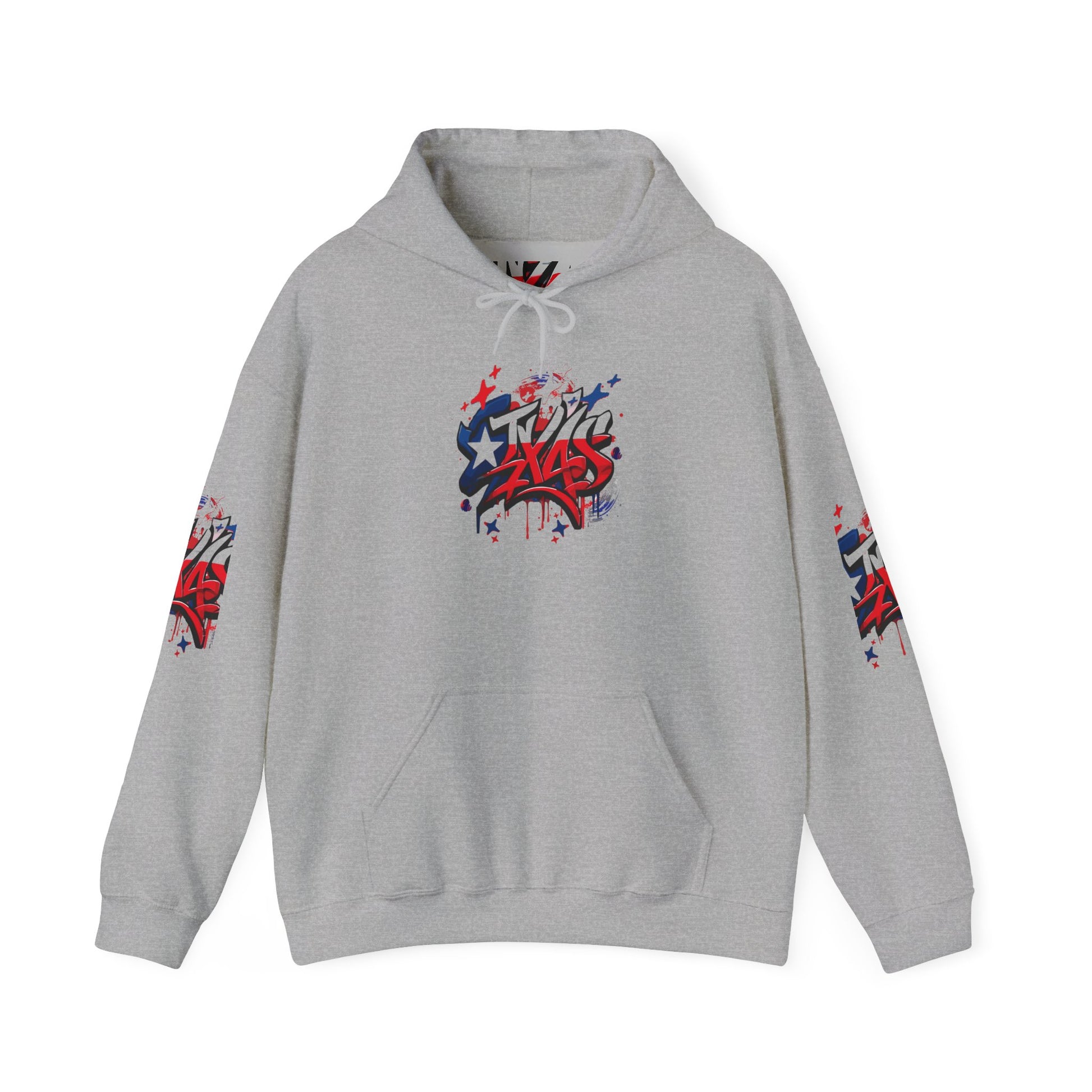 Patriotic Graffiti Hoodie, Cozy Sweatshirt for Casual Wear, Perfect Gift for July 4th, Stylish Streetwear, Unisex Fashion