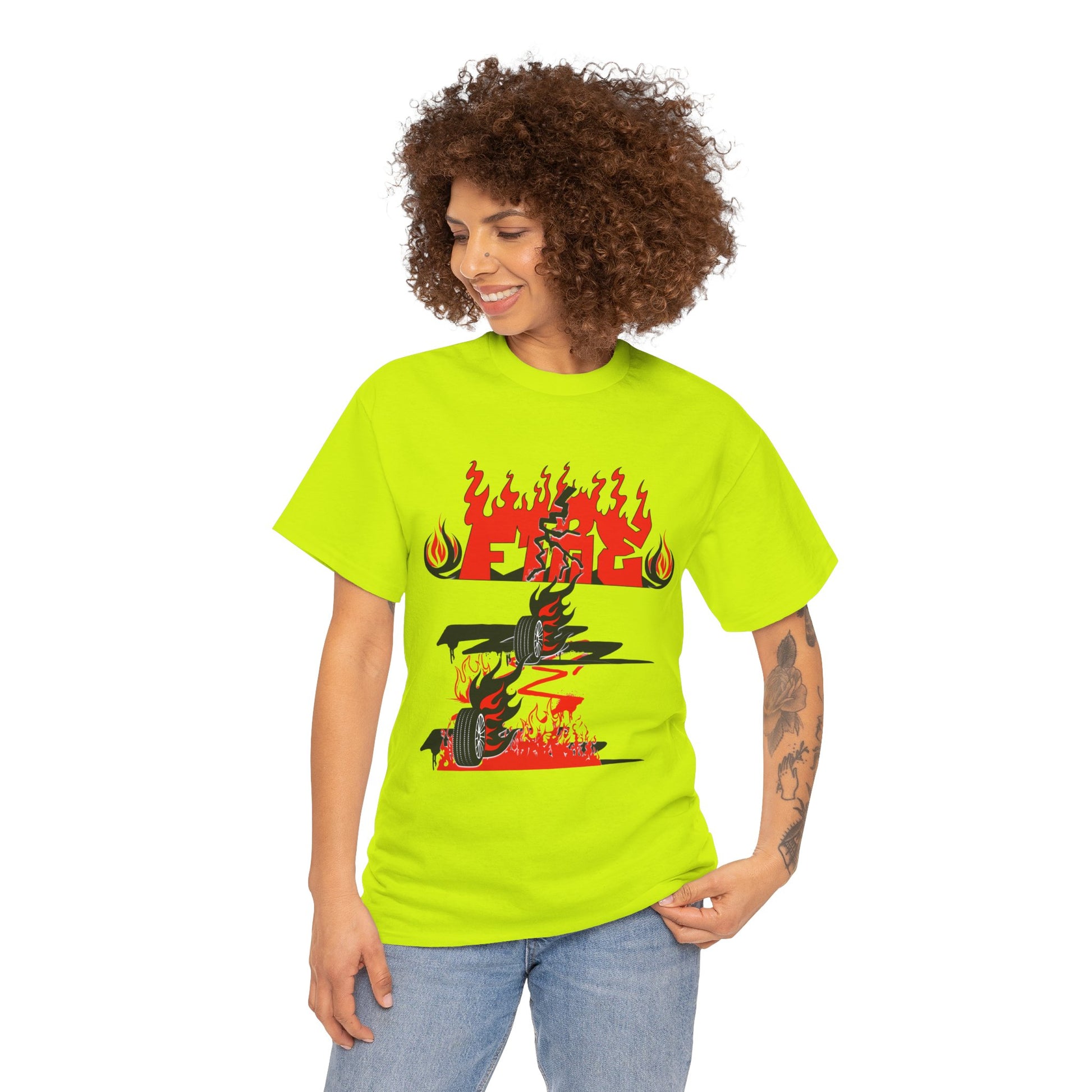 Fire Graphic Unisex Tee, Graphic T-Shirt, Casual Wear, Street Style, Gift for Him/Her, Festival Outfit