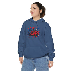 Fourth of July, Street Style Patriotic Graffiti Hoodie – Casual Unisex Sweatshirt for Celebration, Everyday Wear, Gift Idea, Summer BBQ, Fourth of July, Street Style