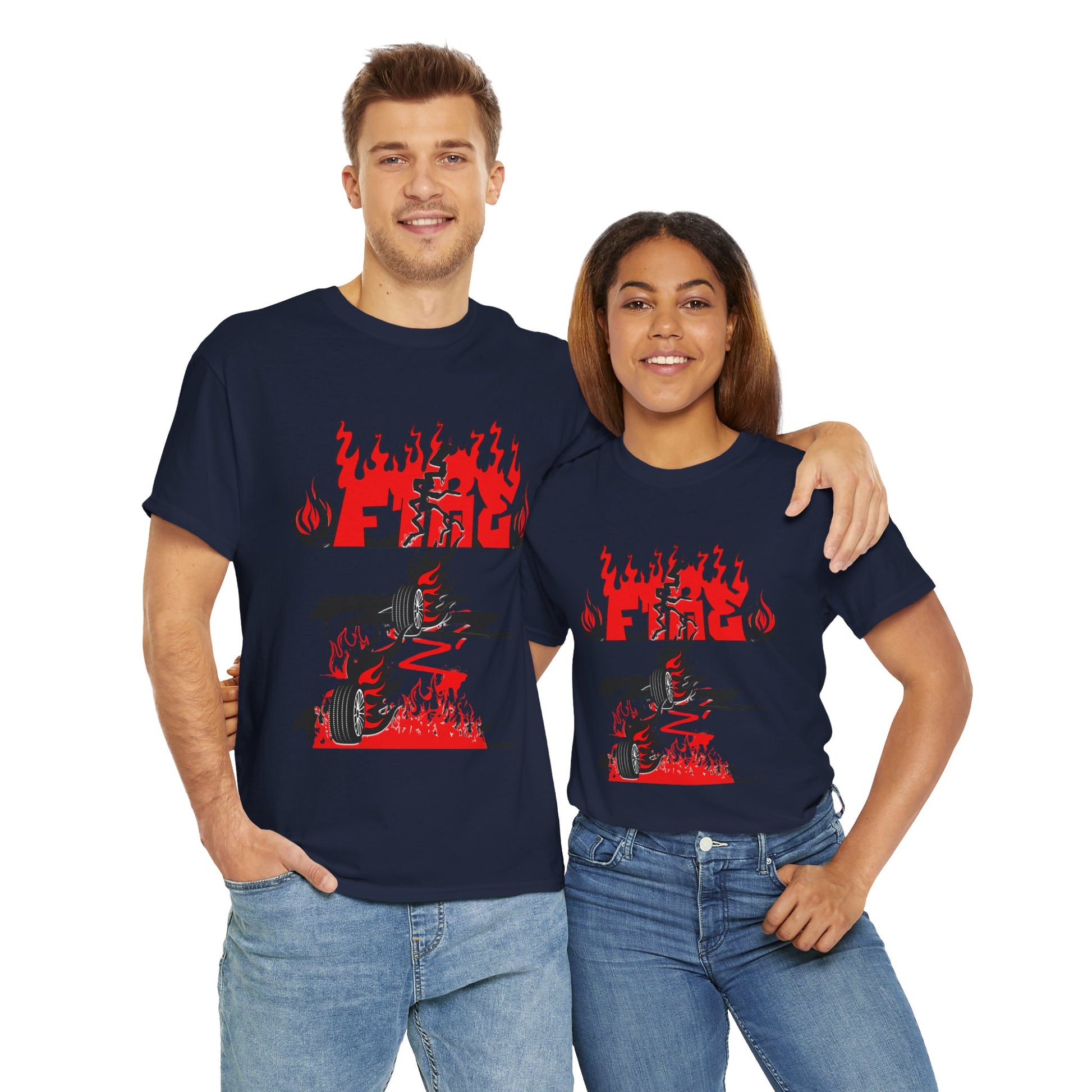 Fire Graphic Unisex Tee, Graphic T-Shirt, Casual Wear, Street Style, Gift for Him/Her, Festival Outfit