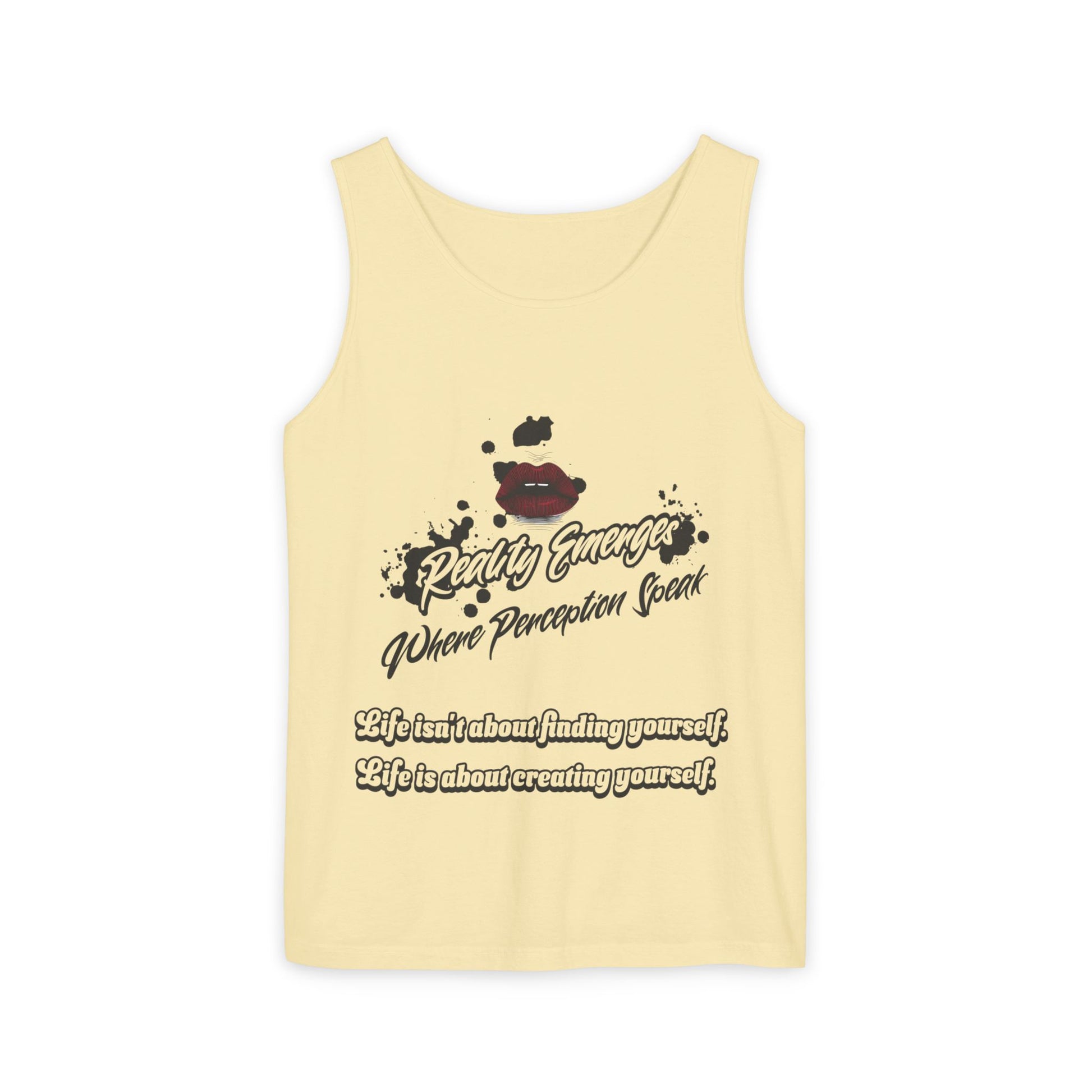 Tank Top - "Create Yourself" Quote Design, Motivational Apparel, Gift for Self-Love, Summer Essential, Positive Vibes