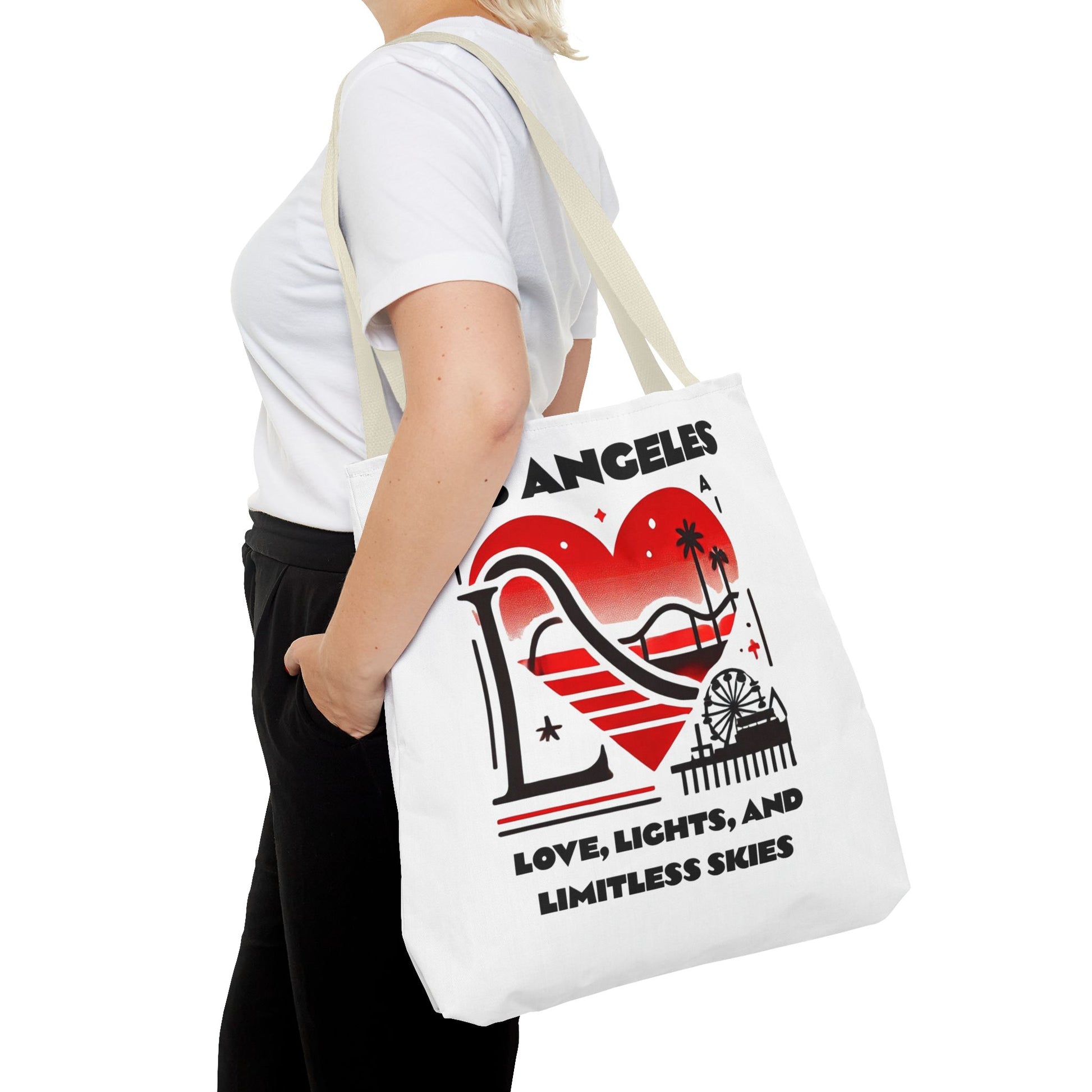 Los Angeles Love Tote Bag | AOP Beach Bag, Shopping Tote, Travel Bag, Eco-Friendly Gift, California Souvenir