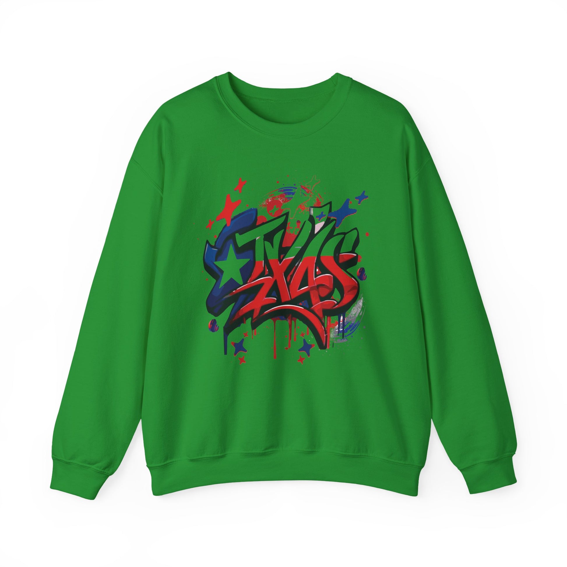 Texas Graffiti Crewneck Sweatshirt, Urban Streetwear, Unisex Fashion, Graphic Sweatshirt, Cozy Layering Piece, Gift for Him/Her