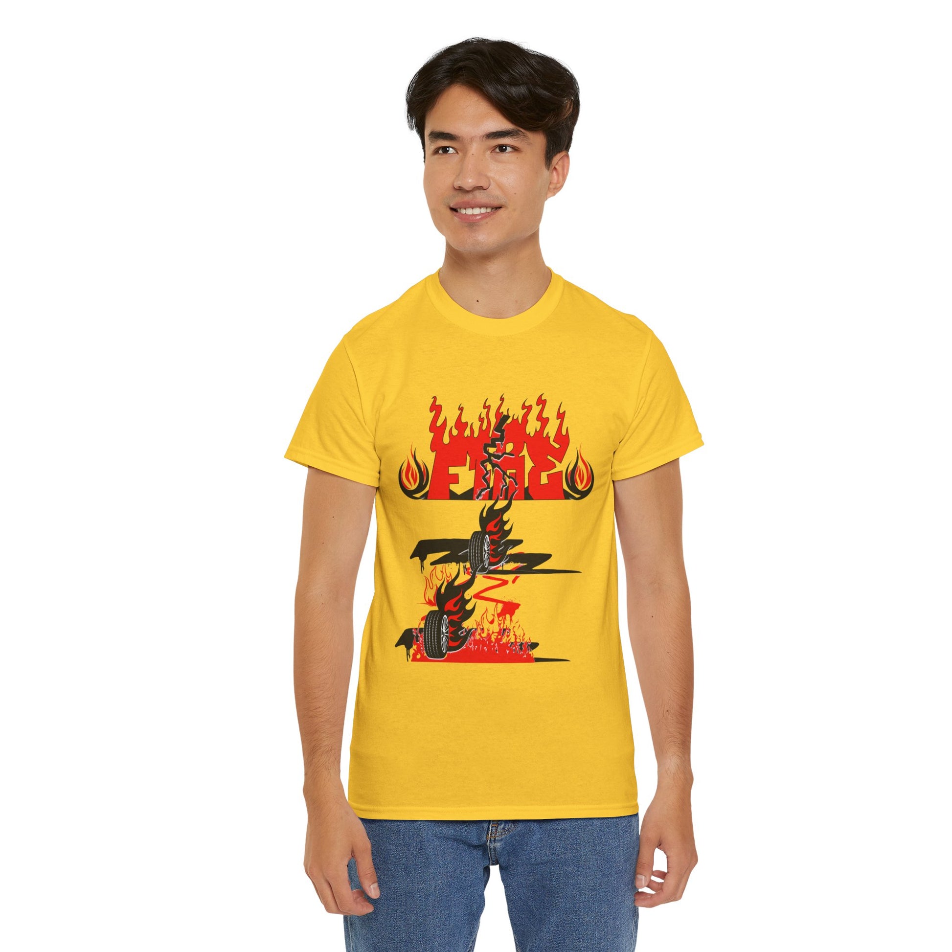Fire Graphic Unisex Tee, Graphic T-Shirt, Casual Wear, Street Style, Gift for Him/Her, Festival Outfit