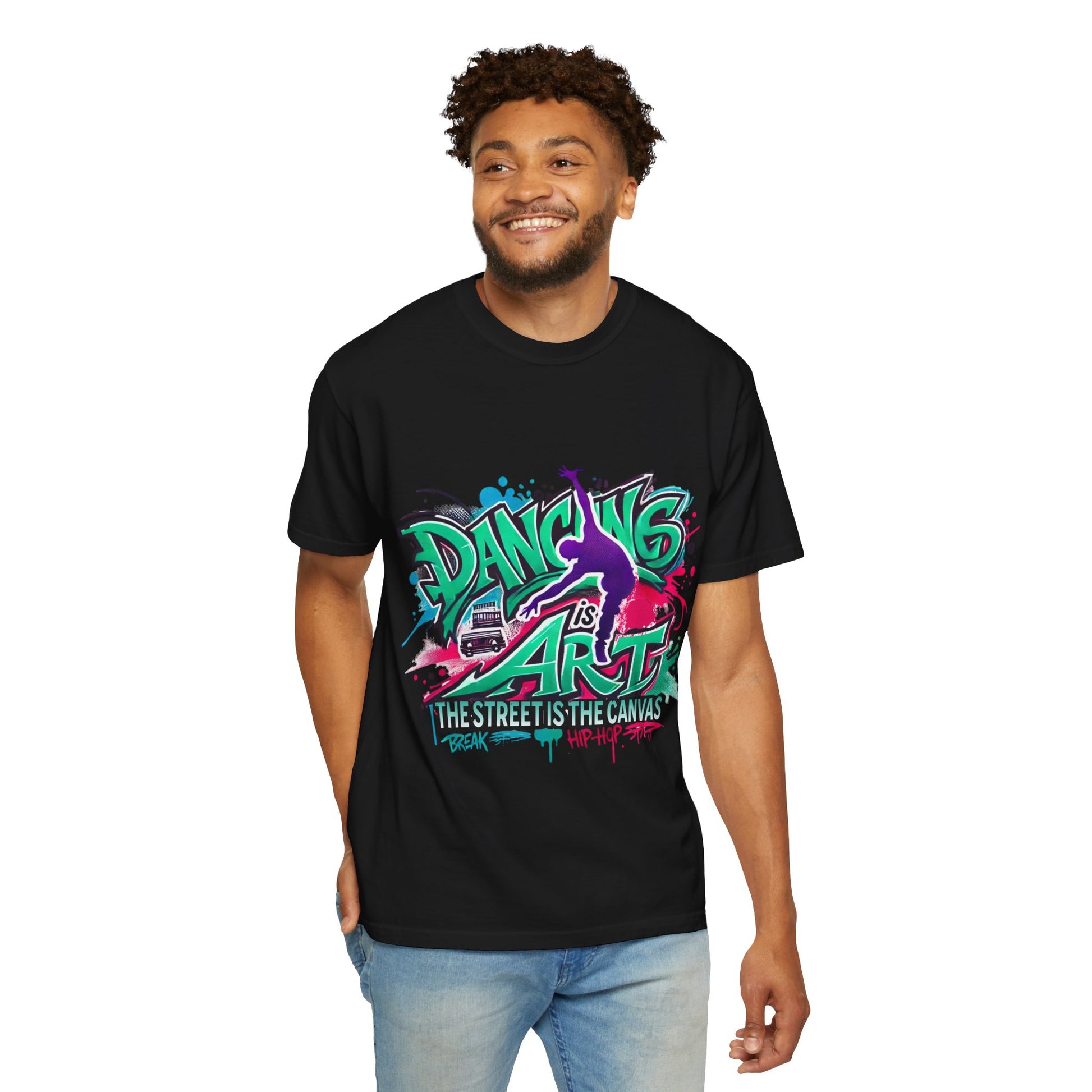 Artistic Dance T-Shirt, Urban Dance Tee, Street Art Apparel, Gift for Dancers, Graffiti Shirt, Colorful Expression Tee