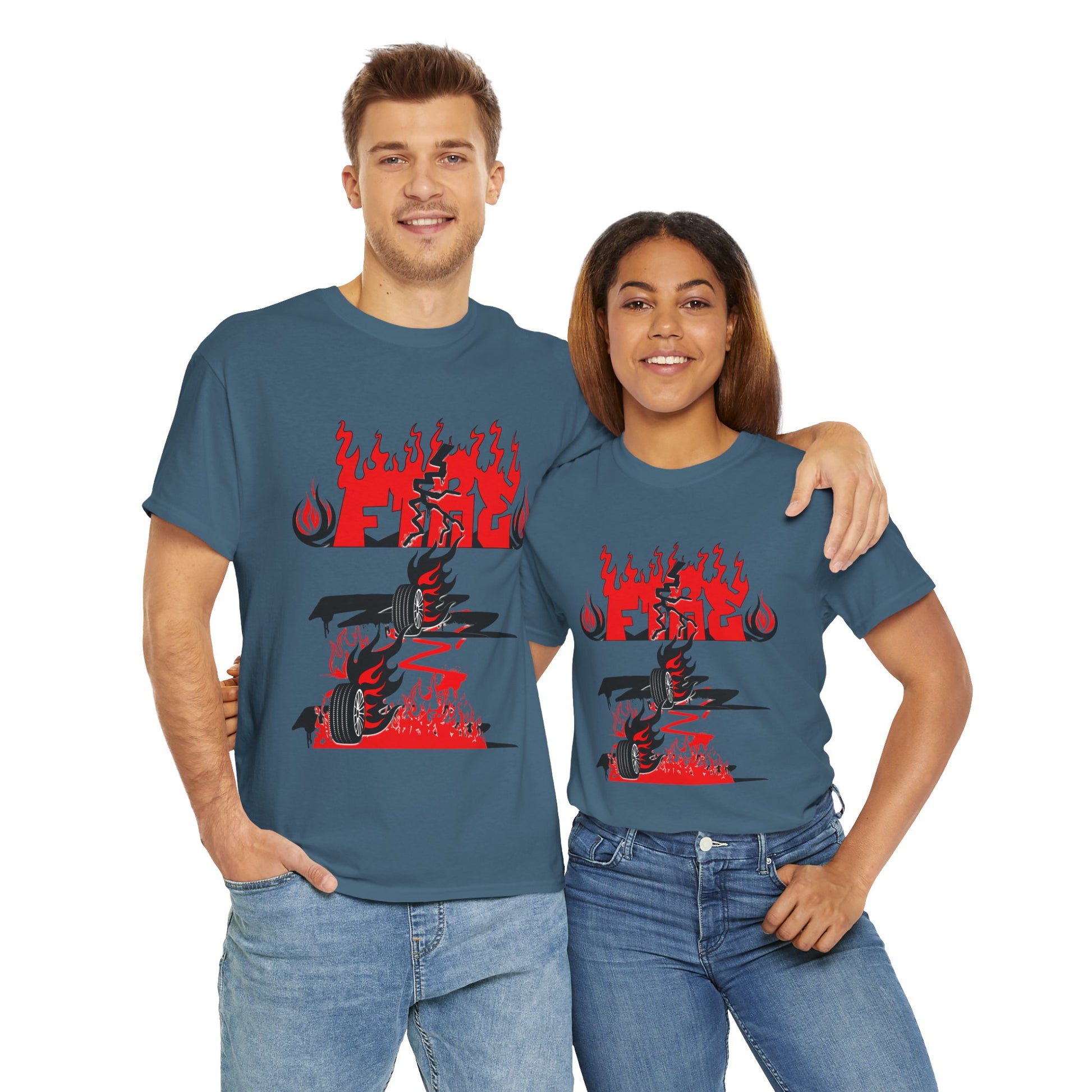 Fire Graphic Unisex Tee, Graphic T-Shirt, Casual Wear, Street Style, Gift for Him/Her, Festival Outfit