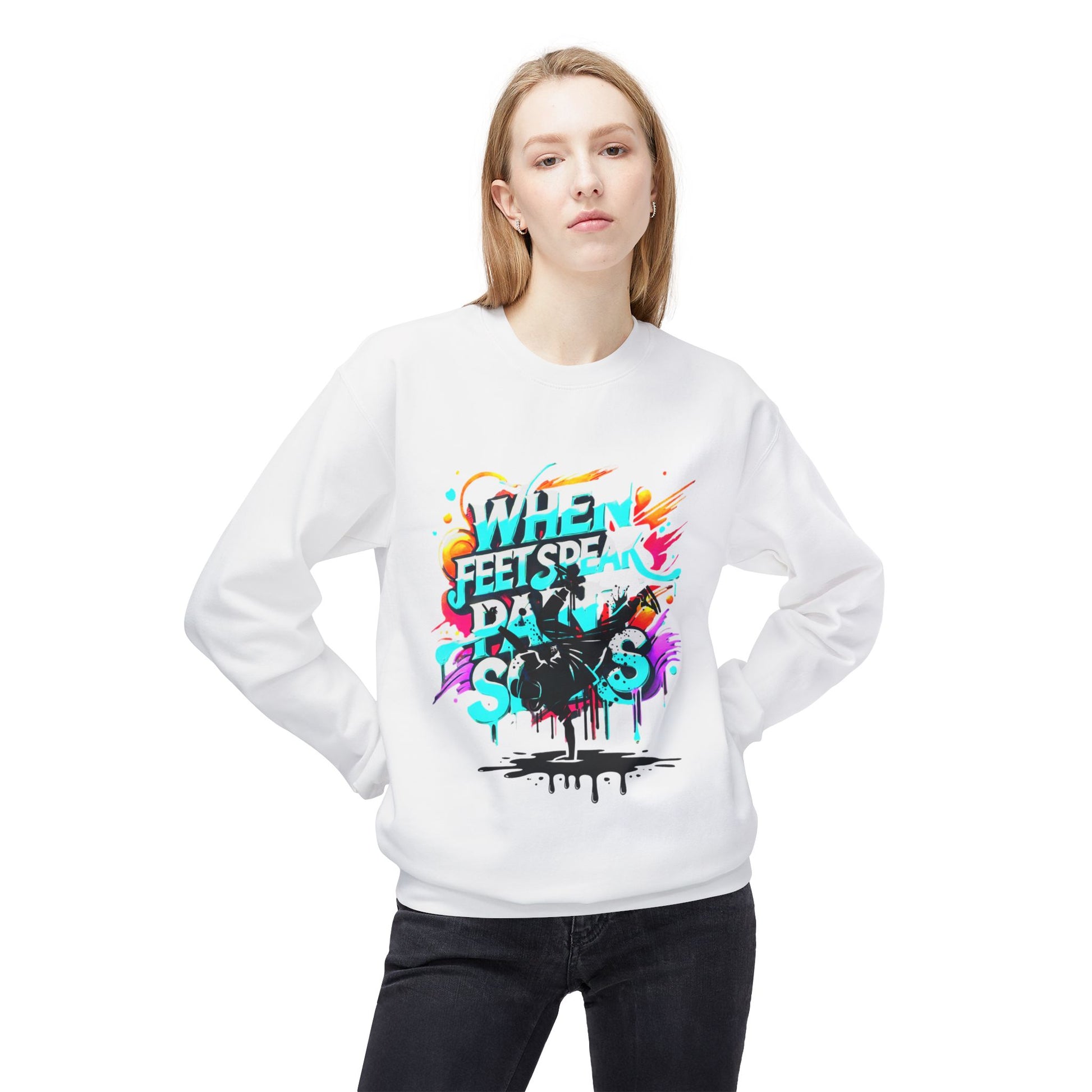 Bold in Motion Sweatshirt, Unisex Fashion Sweatshirt, Art Lover Apparel, Gift for Dancers, Street Art Crew