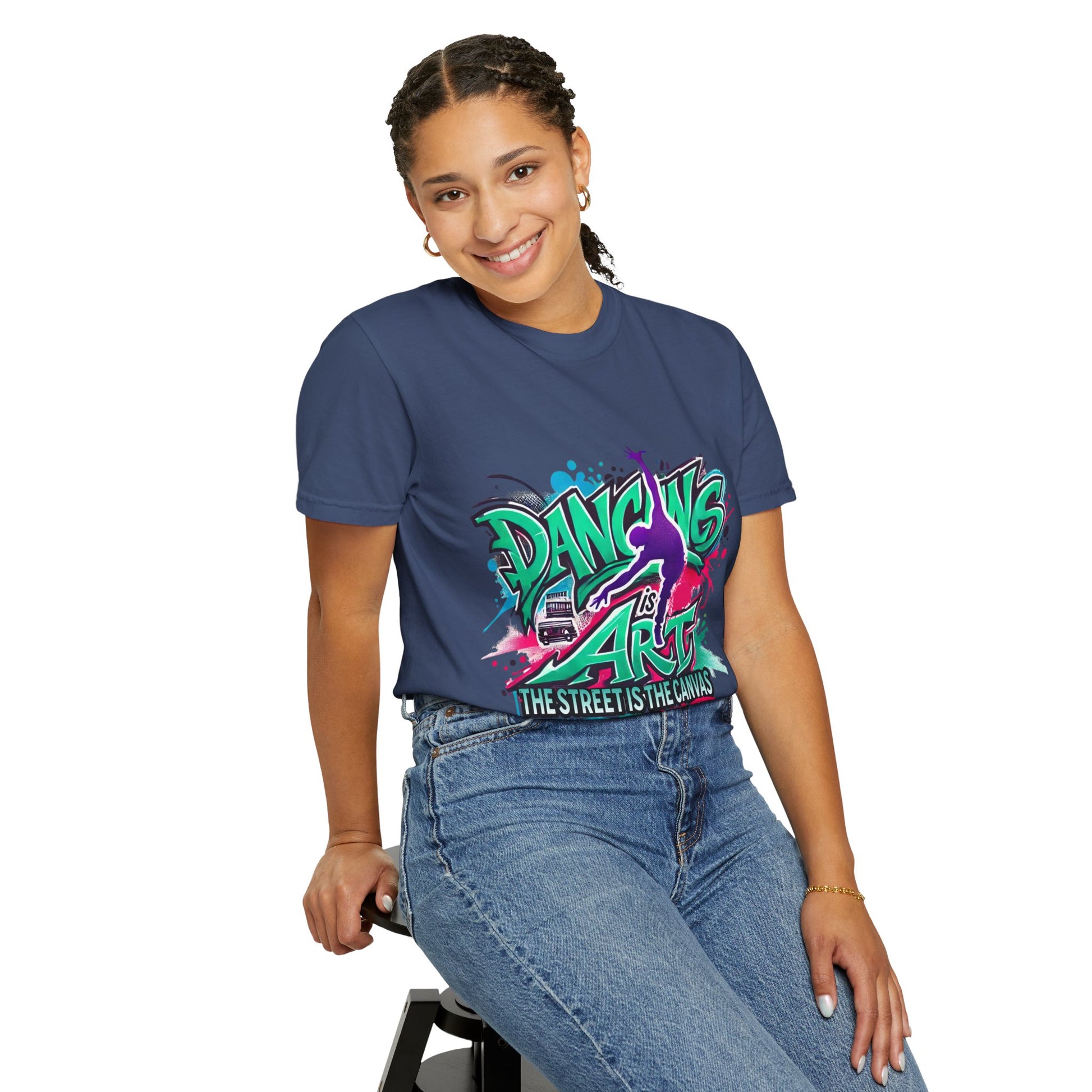 Artistic Dance T-Shirt, Urban Dance Tee, Street Art Apparel, Gift for Dancers, Graffiti Shirt, Colorful Expression Tee