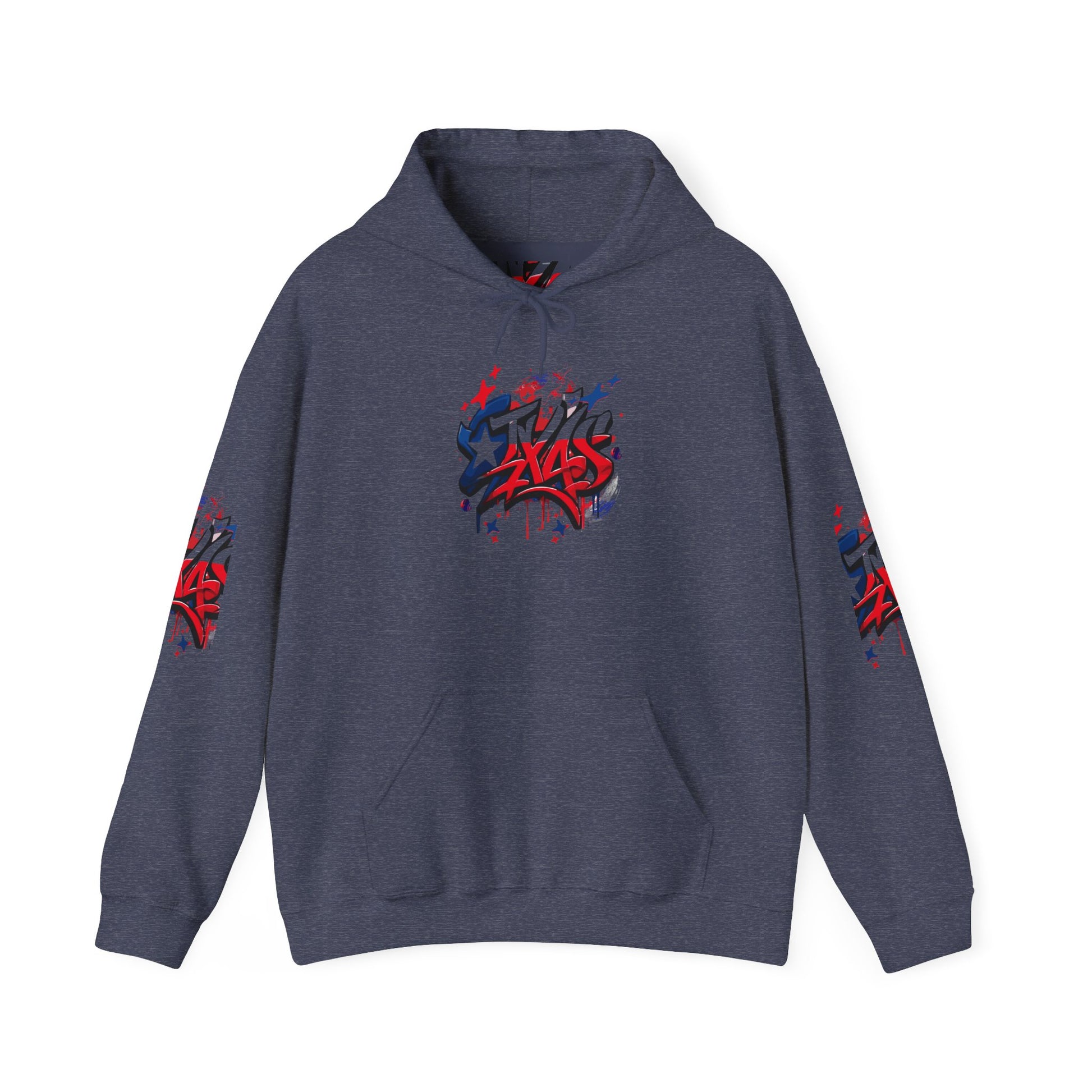 Patriotic Graffiti Hoodie, Cozy Sweatshirt for Casual Wear, Perfect Gift for July 4th, Stylish Streetwear, Unisex Fashion