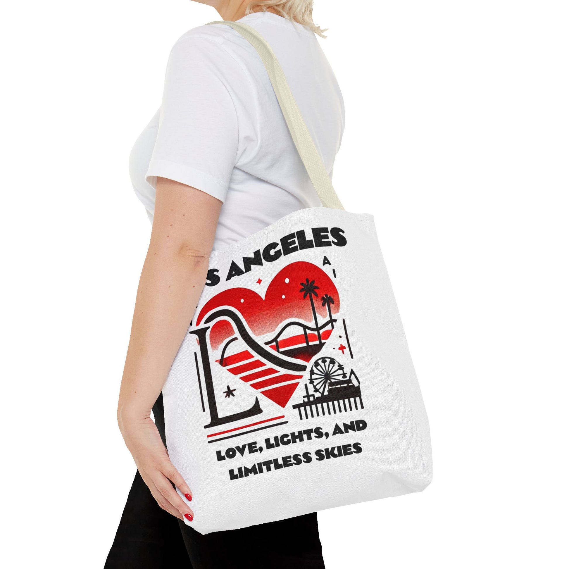 Los Angeles Love Tote Bag | AOP Beach Bag, Shopping Tote, Travel Bag, Eco-Friendly Gift, California Souvenir