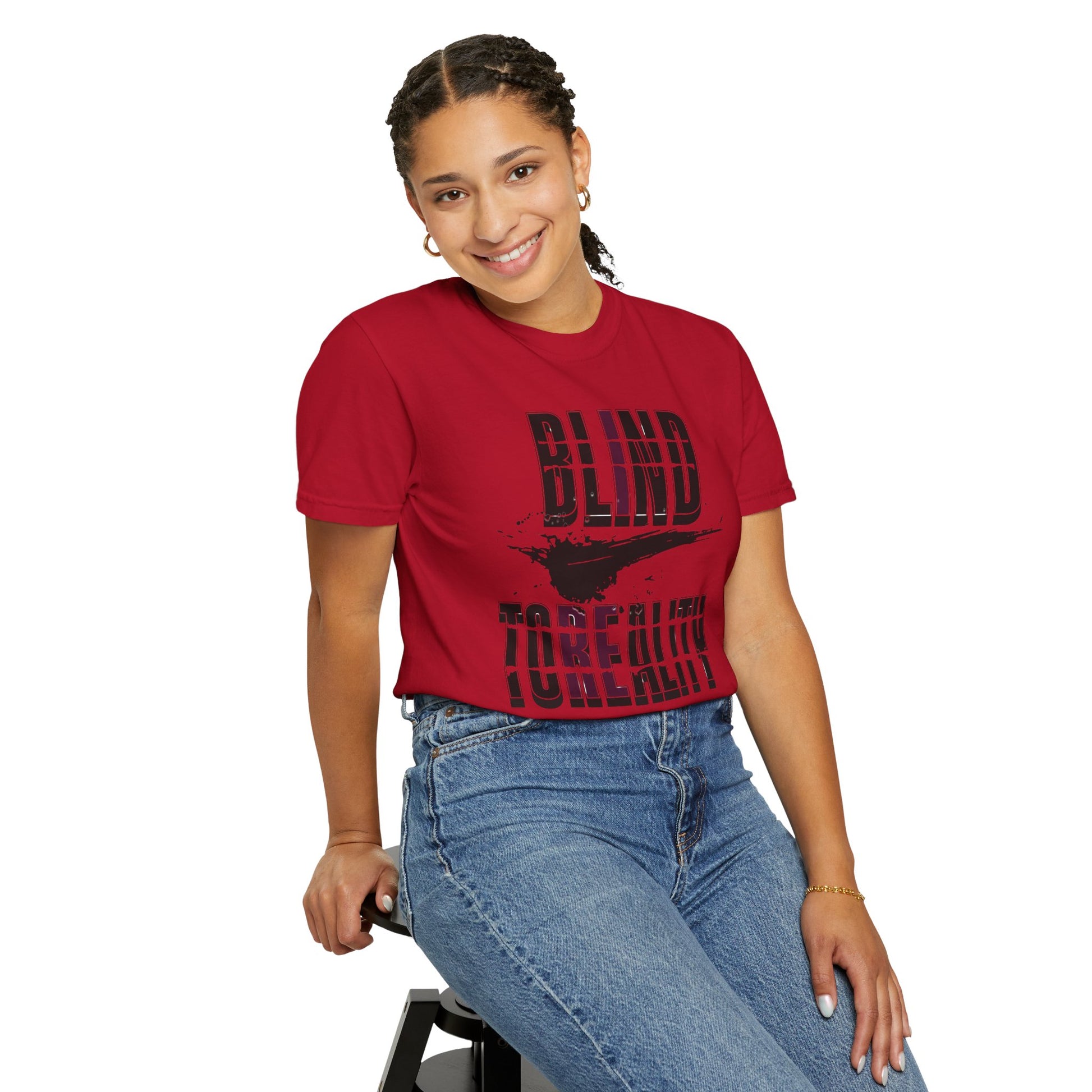 Unisex Garment-Dyed T-shirt with 'Blind to Reality - Clear the Fog' Design, Casual Wear, Gift for Dreamers, Inspirational Tee, [...]
