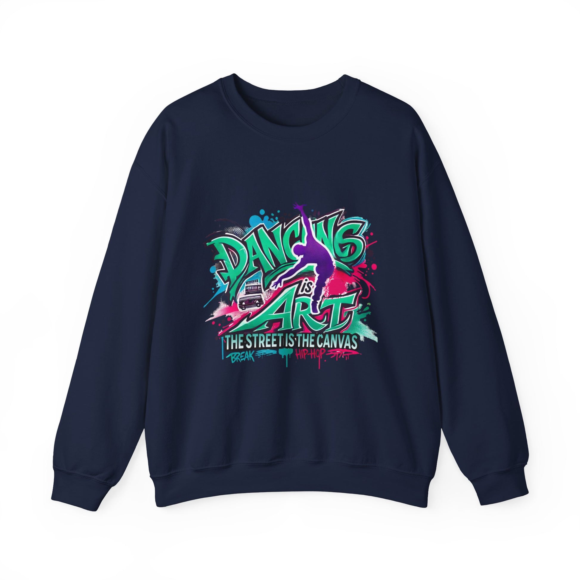 Colorful Street Art Sweatshirt, Unisex Crewneck Pullover, Dance Sweatshirt Gift, Streetwear Apparel, Artsy Fashion