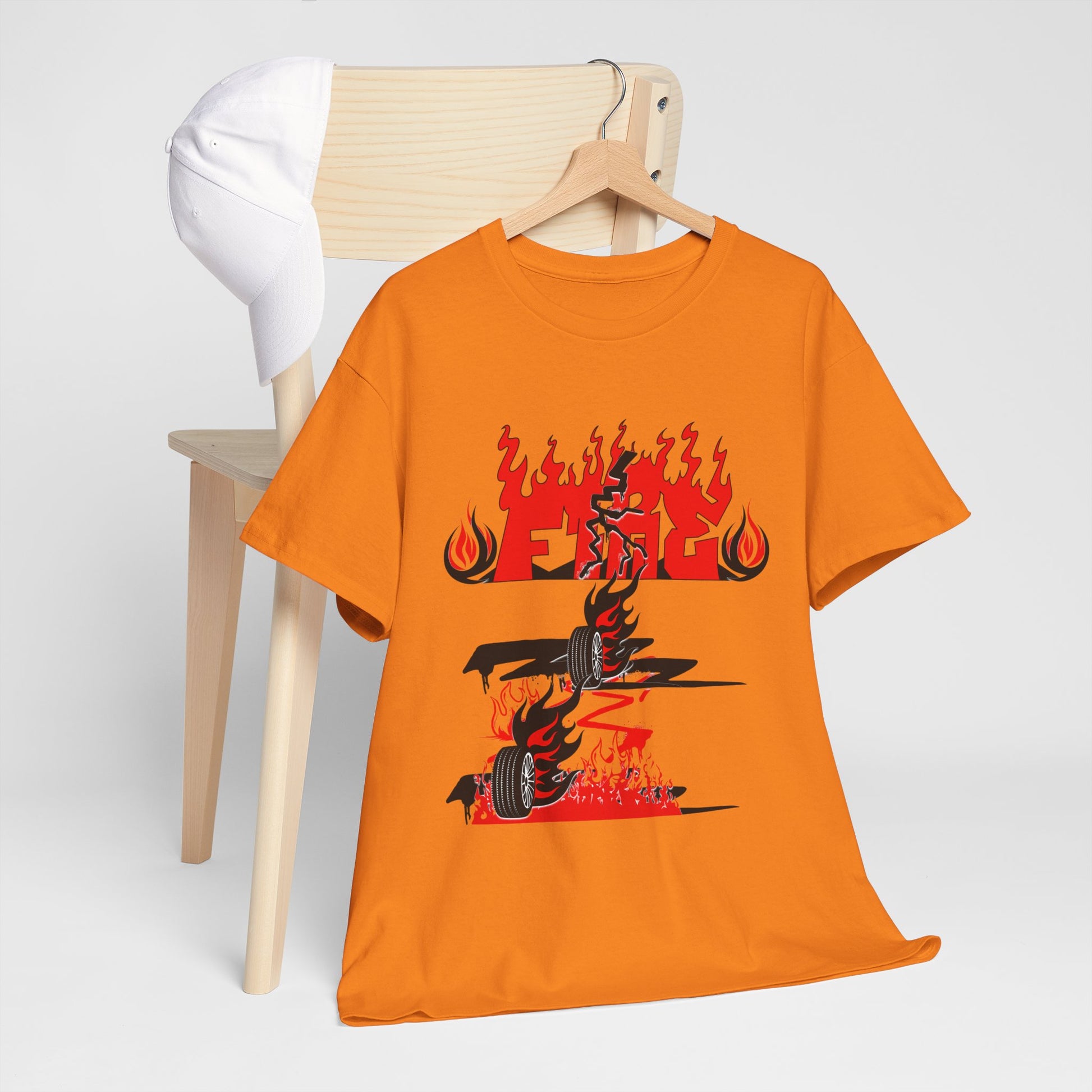 Fire Graphic Unisex Tee, Graphic T-Shirt, Casual Wear, Street Style, Gift for Him/Her, Festival Outfit
