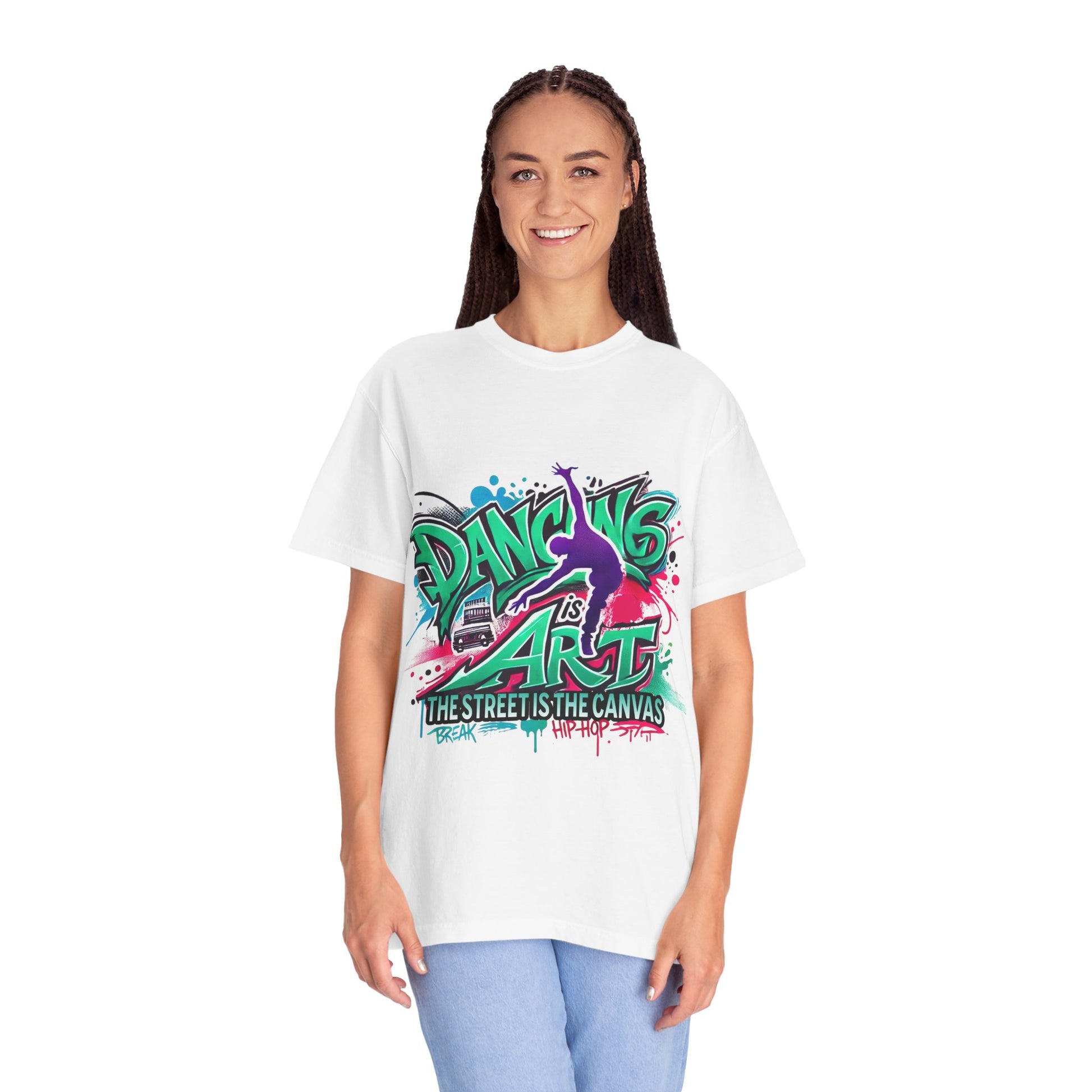 Artistic Dance T-Shirt, Urban Dance Tee, Street Art Apparel, Gift for Dancers, Graffiti Shirt, Colorful Expression Tee