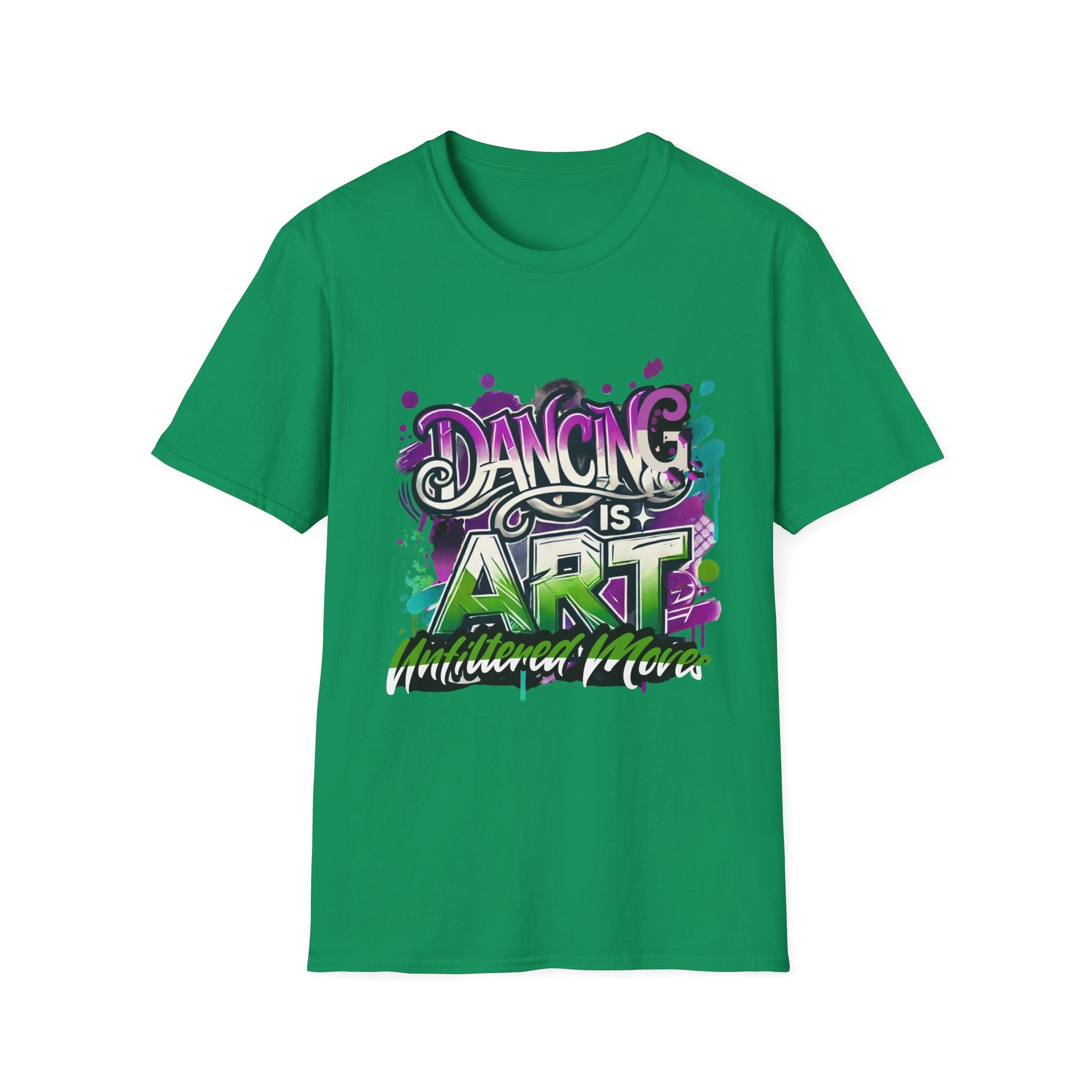 Dance Tee Unisex Softstyle T-Shirt: Dancing is Art & Unfiltered Moves Design