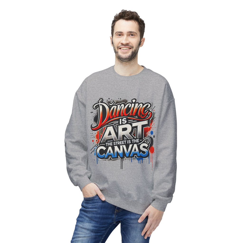Dance Is Art Crewneck Sweatshirt, Unisex Fashion Sweatshirt, Art Lover Apparel, Gift for Dancers, Street Art Crew