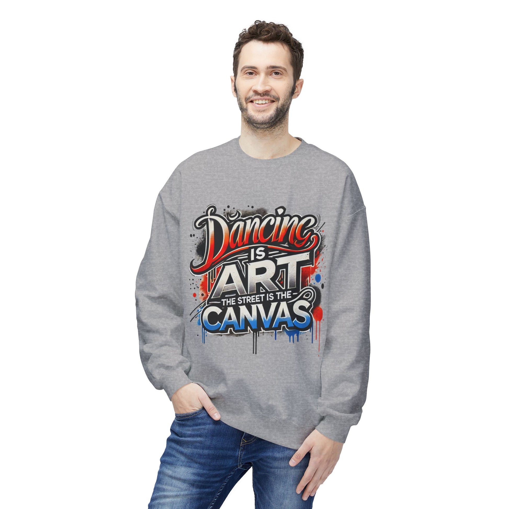 Dance Is Art Crewneck Sweatshirt, Unisex Fashion Sweatshirt, Art Lover Apparel, Gift for Dancers, Street Art Crew