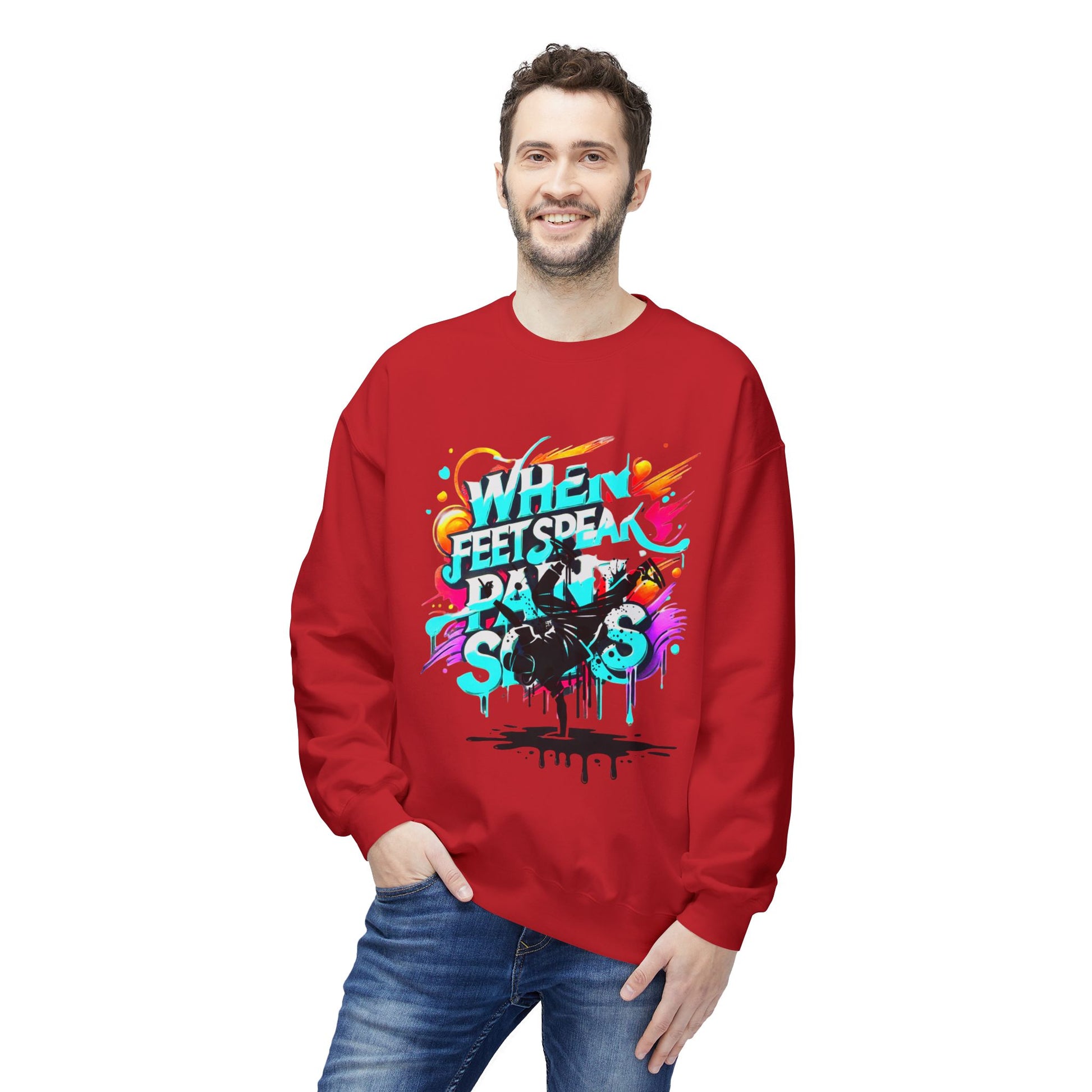 Bold in Motion Sweatshirt, Unisex Fashion Sweatshirt, Art Lover Apparel, Gift for Dancers, Street Art Crew