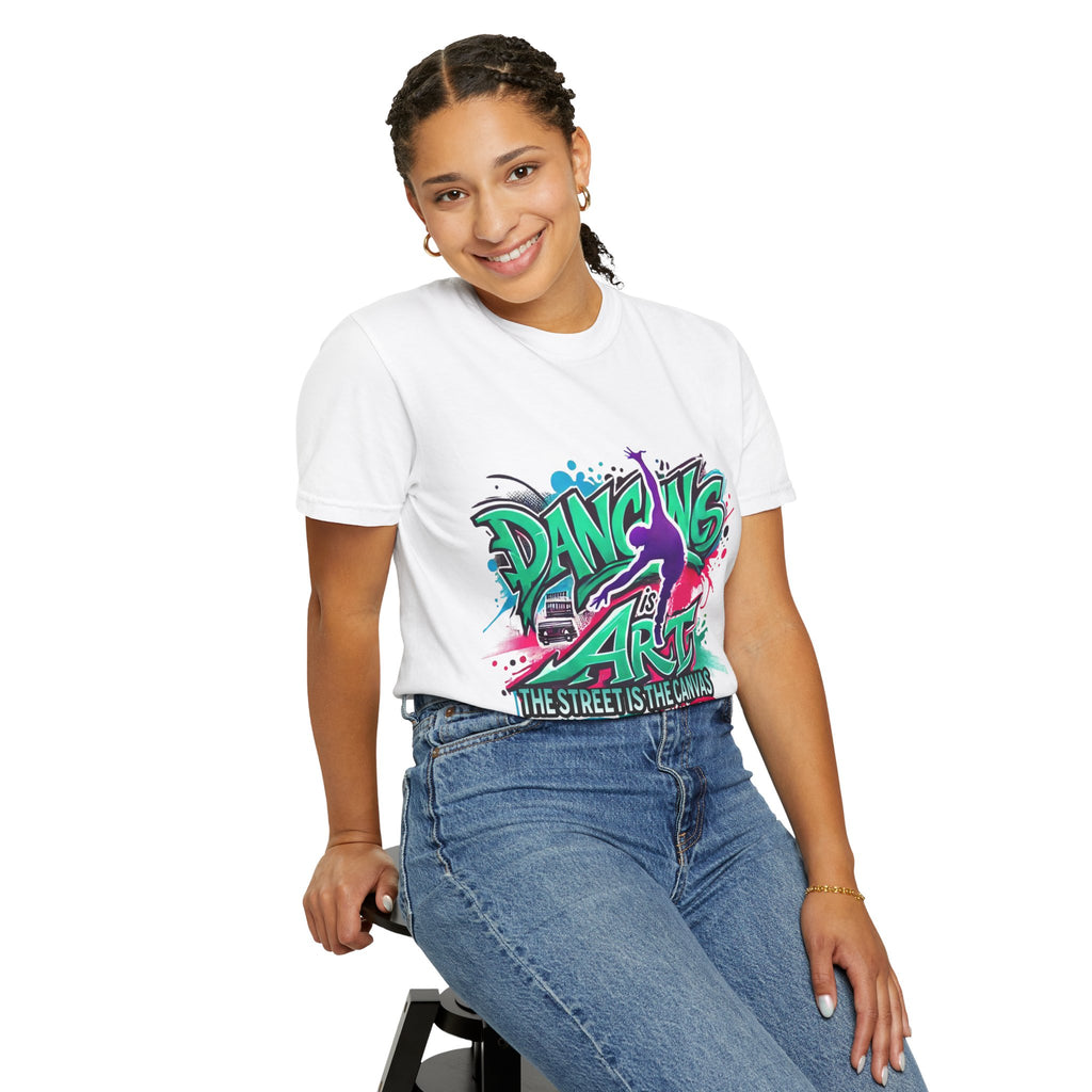 Artistic Dance T-Shirt, Urban Dance Tee, Street Art Apparel, Gift for Dancers, Graffiti Shirt, Colorful Expression Tee