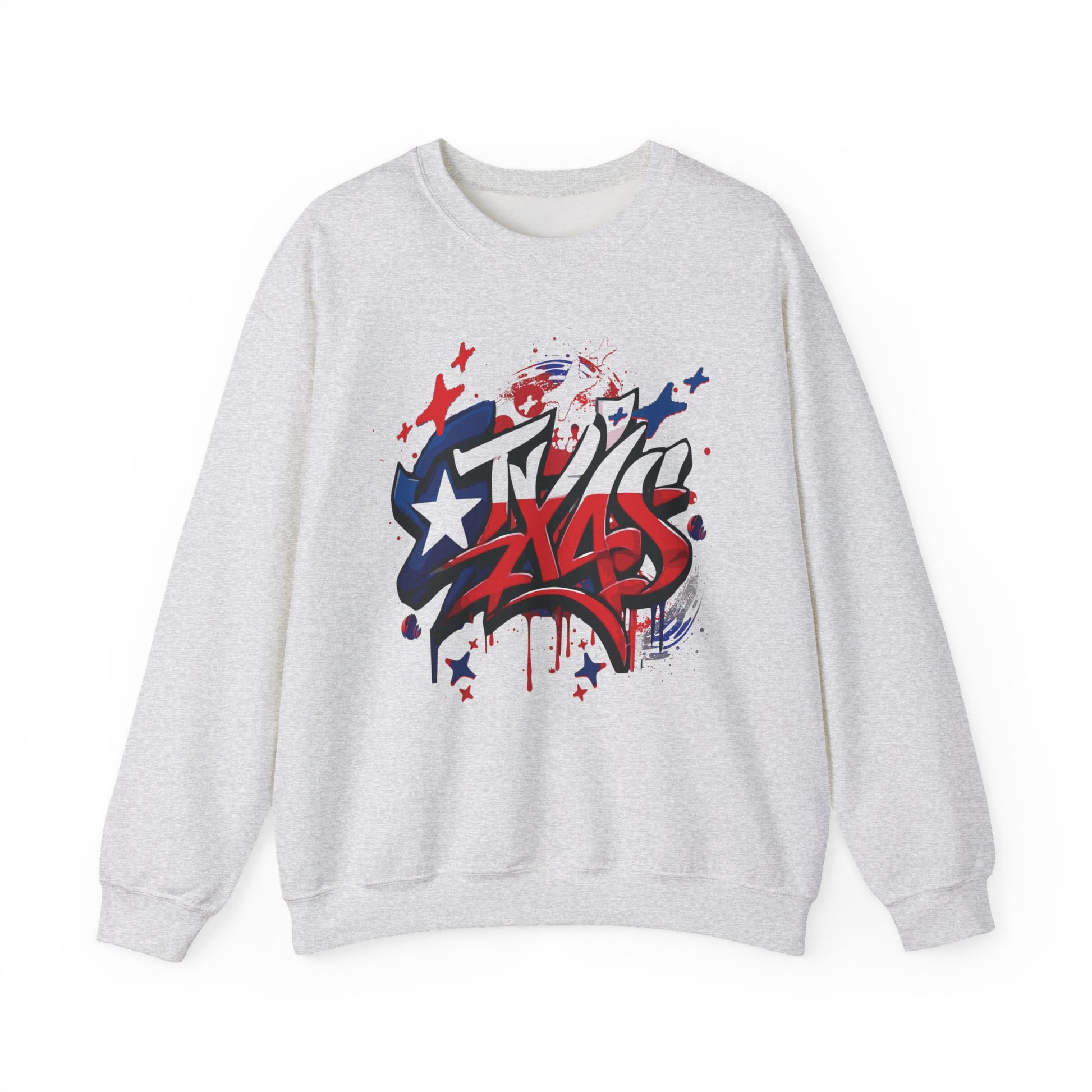 Texas Graffiti Crewneck Sweatshirt, Urban Streetwear, Unisex Fashion, Graphic Sweatshirt, Cozy Layering Piece, Gift for Him/Her