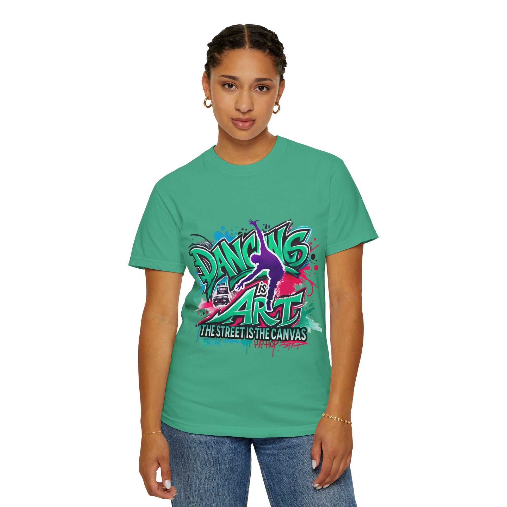 Artistic Dance T-Shirt, Urban Dance Tee, Street Art Apparel, Gift for Dancers, Graffiti Shirt, Colorful Expression Tee