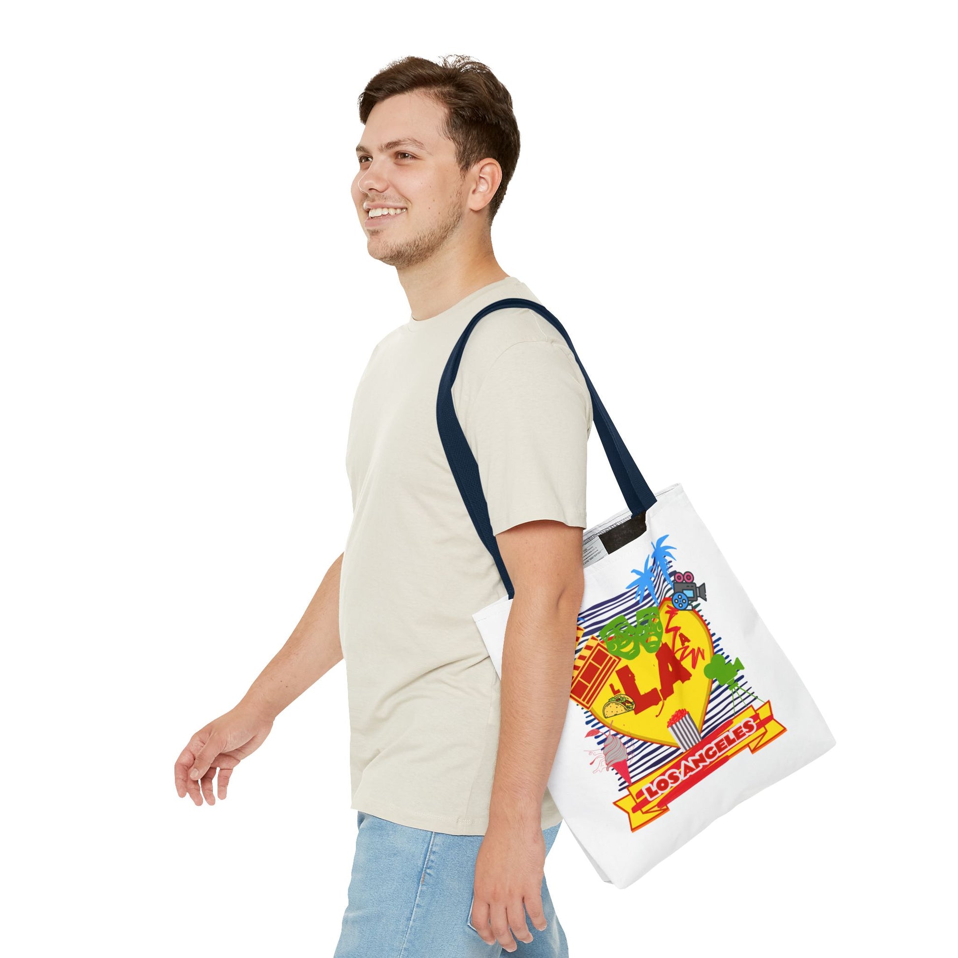 Los Angeles Love Tote Bag, Fun Beach Bag, Travel Tote, Summer Accessory, Gift for Travelers, AOP Design