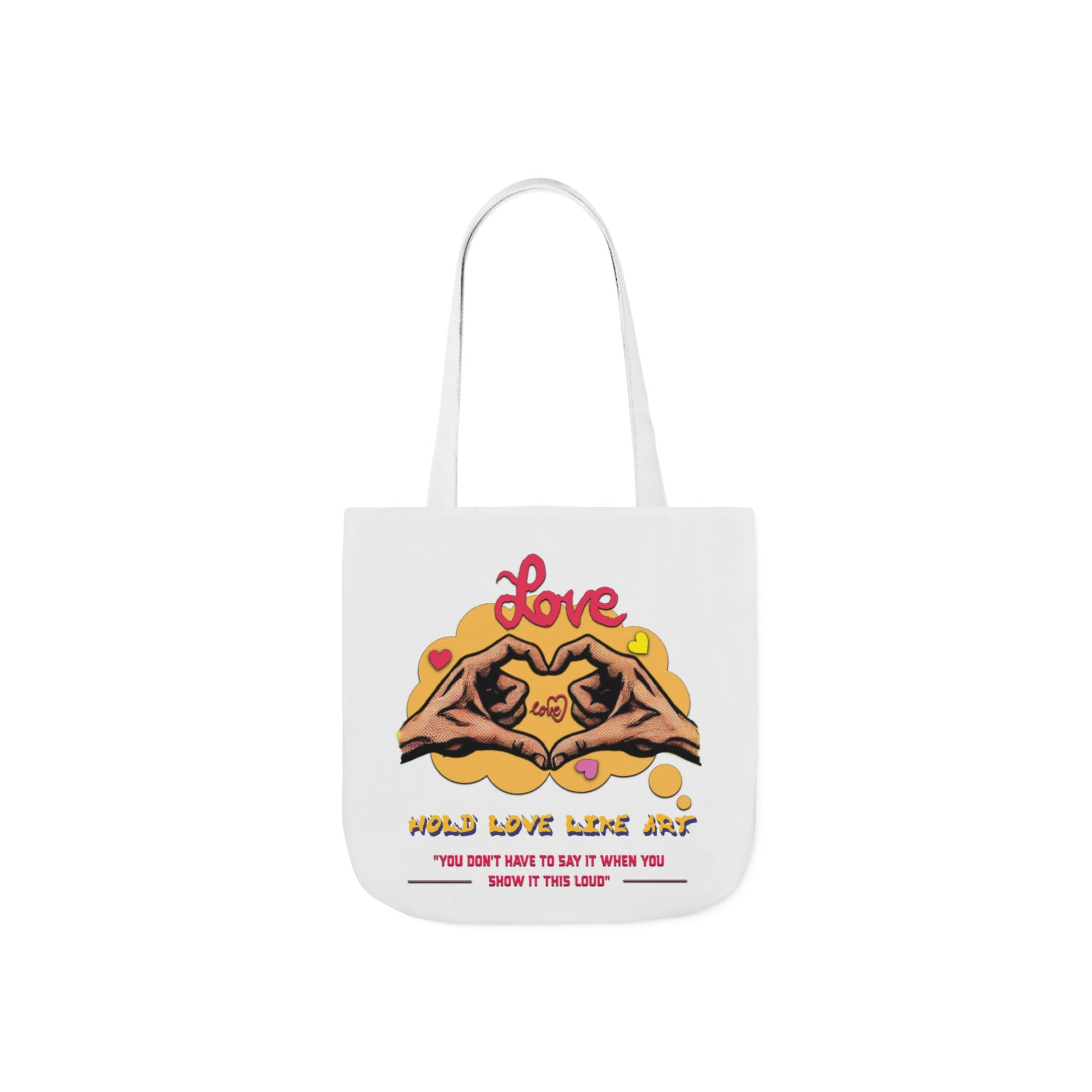 Love Canvas Tote Bag with 5-Color Straps - Perfect for Everyday Use, Gifts, Shopping, Eco-Friendly, Valentine's Day