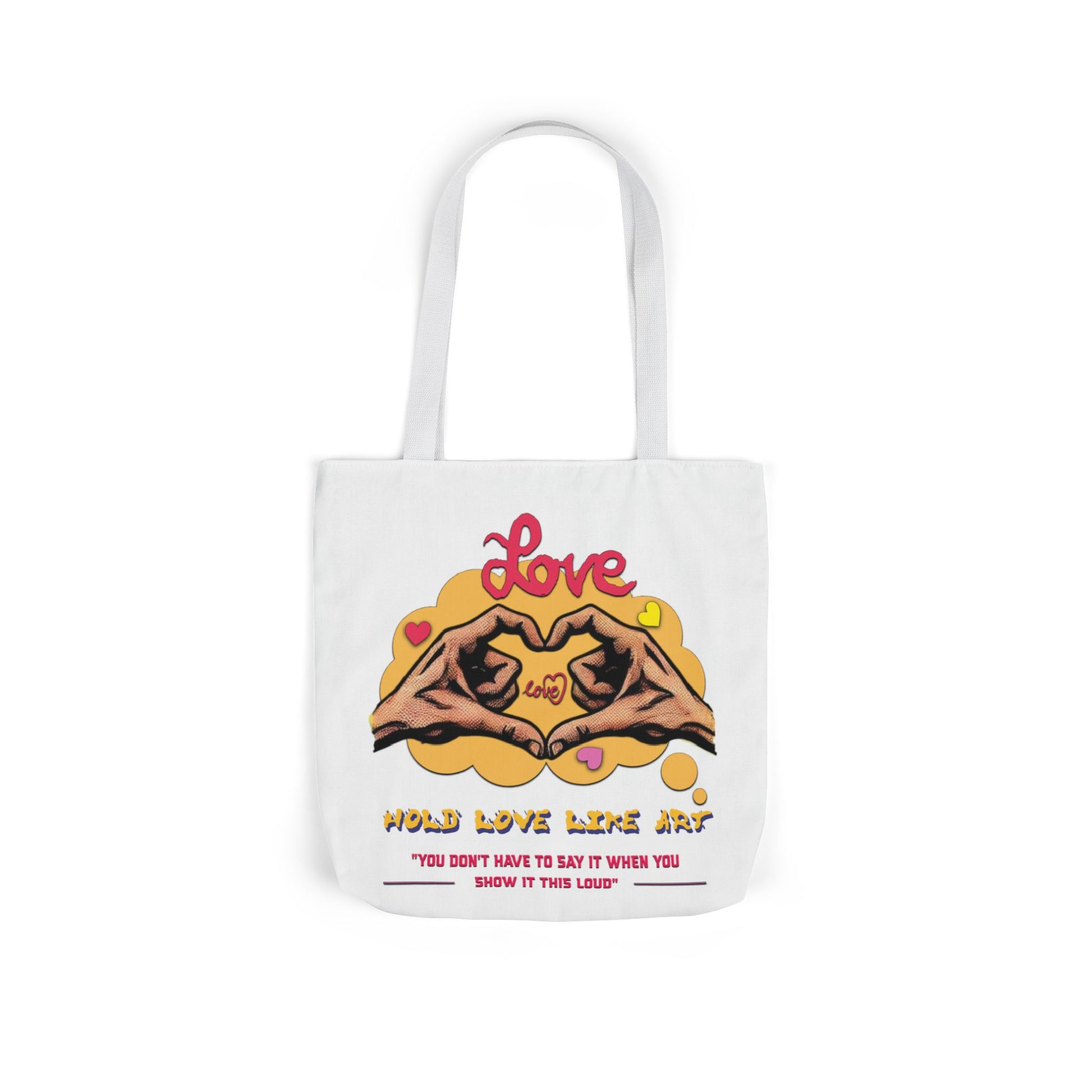 Love Canvas Tote Bag with 5-Color Straps - Perfect for Everyday Use, Gifts, Shopping, Eco-Friendly, Valentine's Day