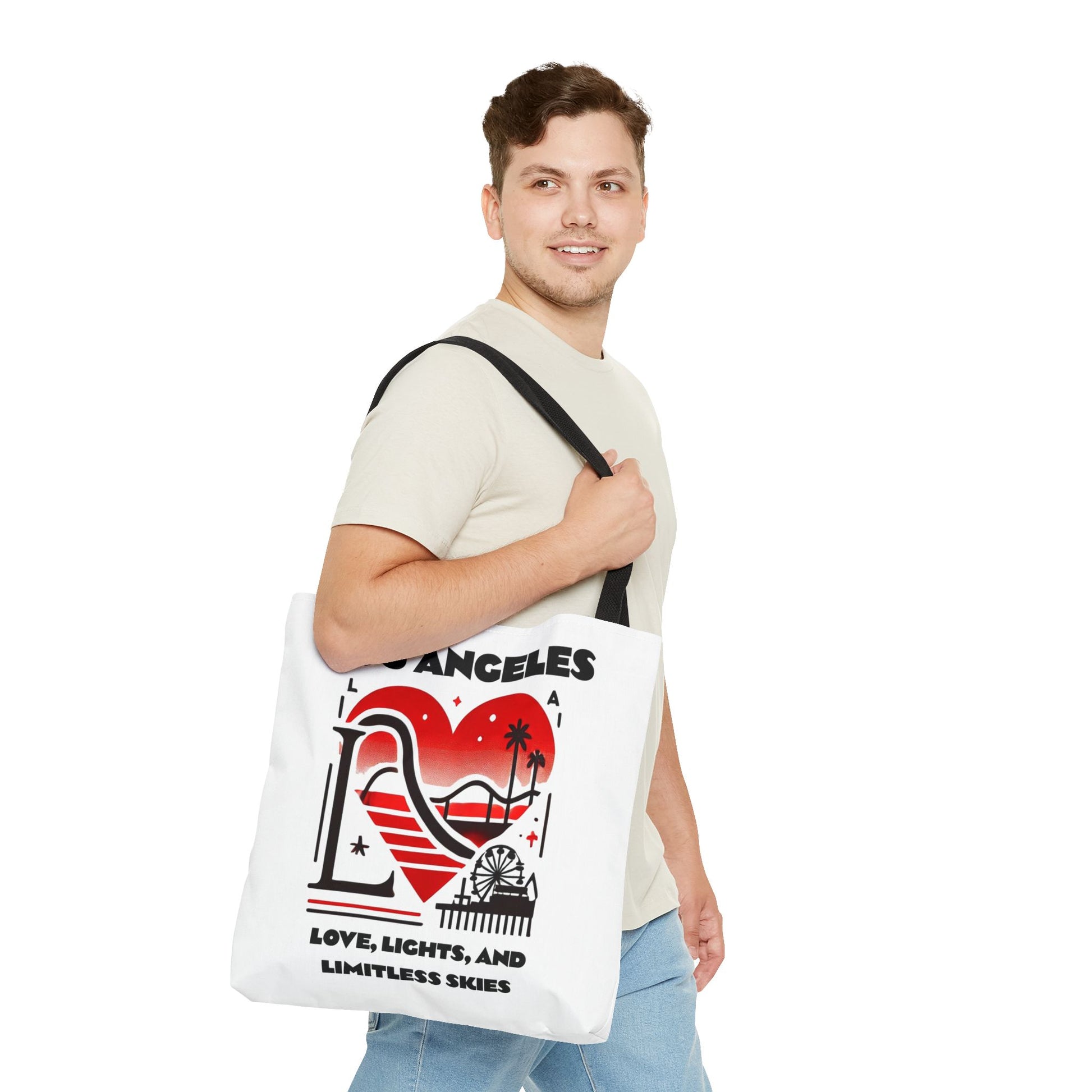 Los Angeles Love Tote Bag | AOP Beach Bag, Shopping Tote, Travel Bag, Eco-Friendly Gift, California Souvenir