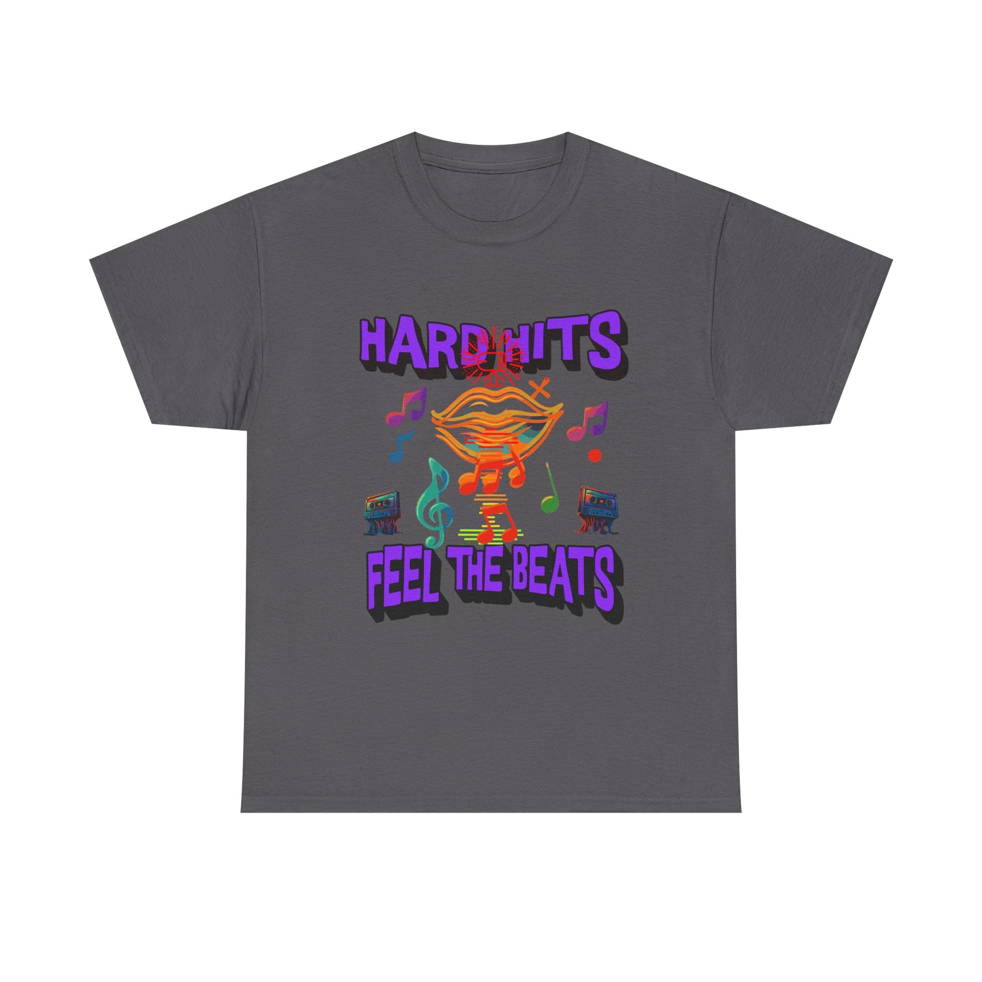 Music Lover Tee - Hard Hits Feel The Beats, Unisex Cotton Shirt, Perfect Gift for Musicians, Concerts, Festivals, Casual Wear