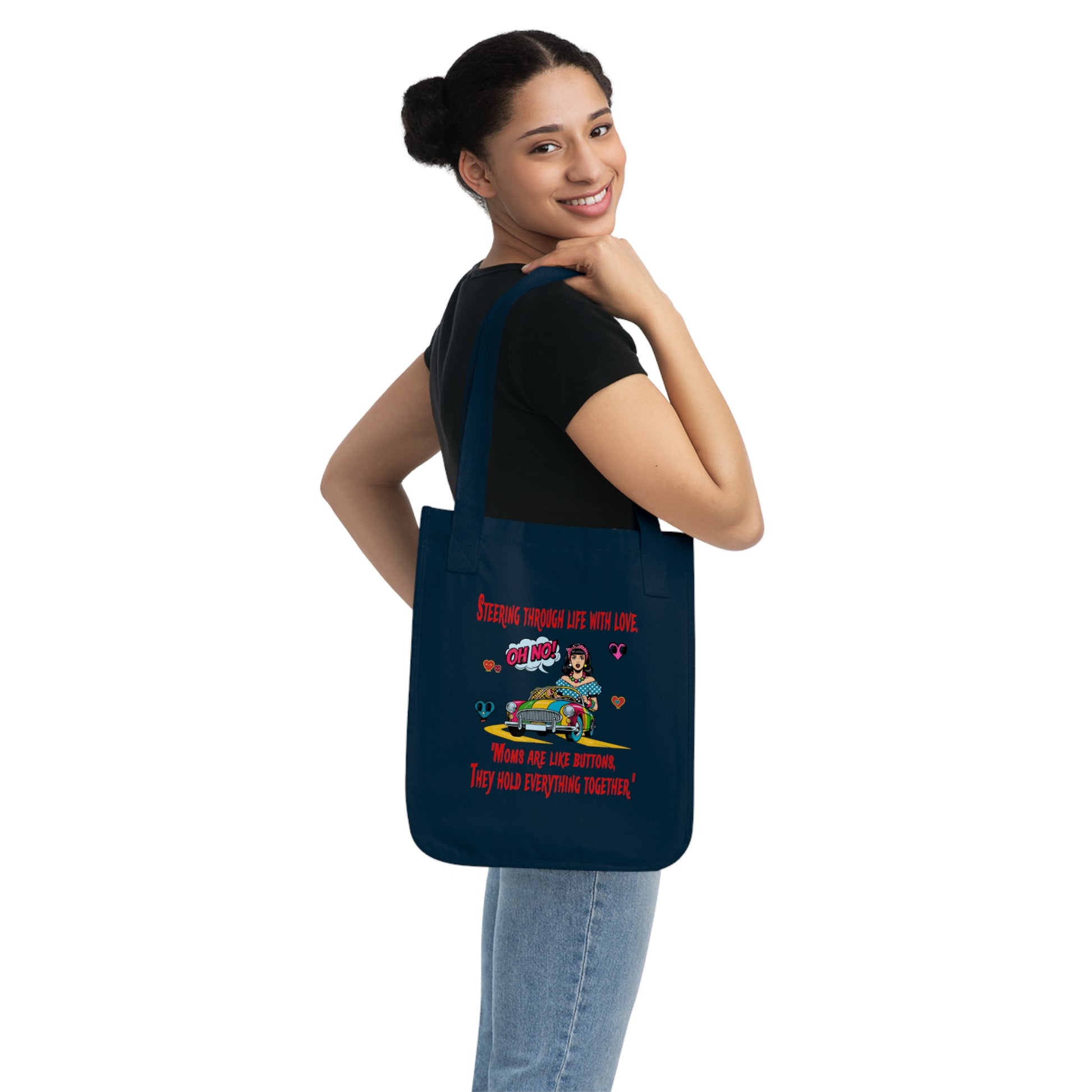 Organic Canvas Tote Bag - Fun & Whimsical Design for Moms, Eco-Friendly Gift, Grocery Bag, Everyday Use, Travel Companion