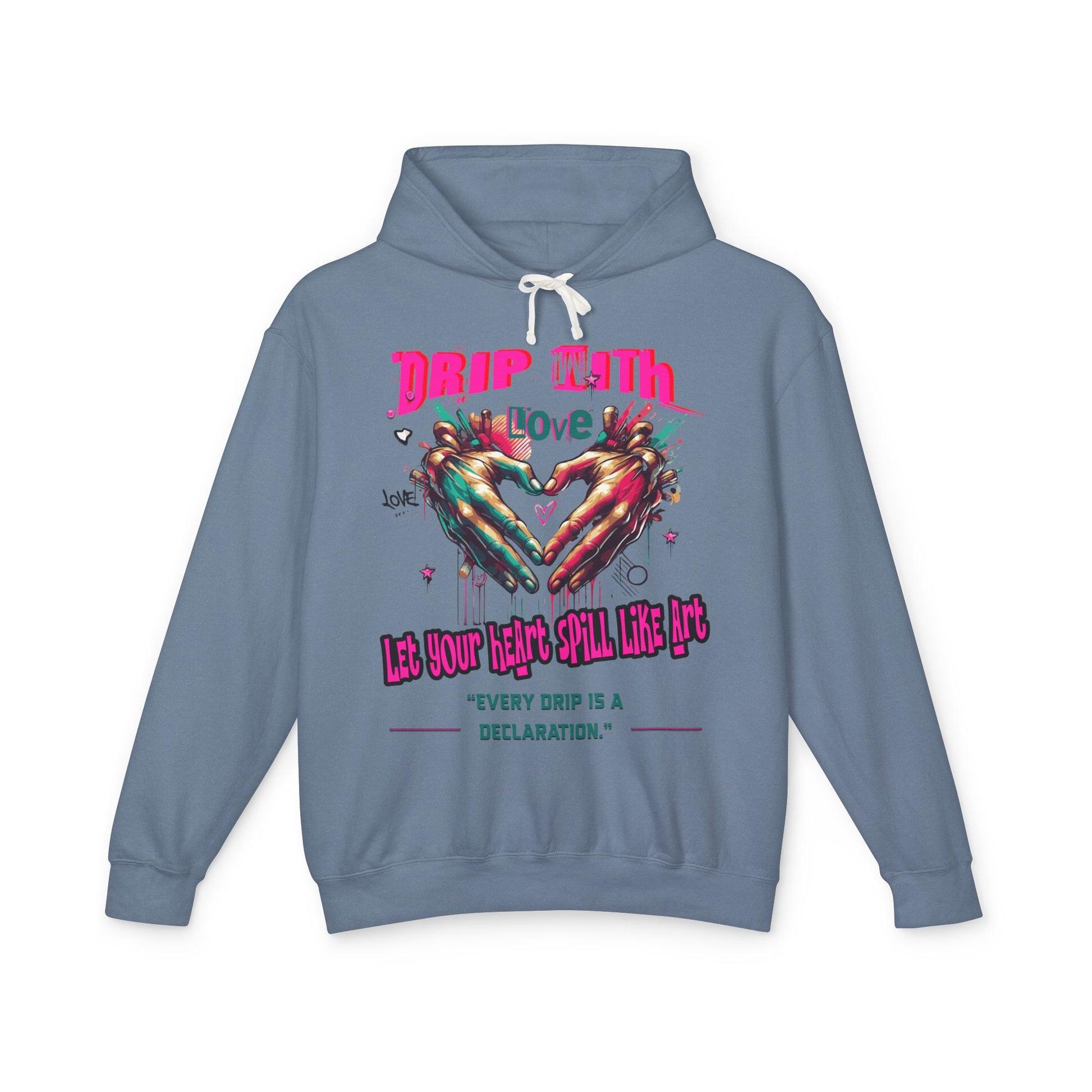 Colorful Love Hoodie, Unisex Sweatshirt for Couples, Unique Gift for Valentine's Day, Cozy Casual Hoodie, Drip with Love Design
