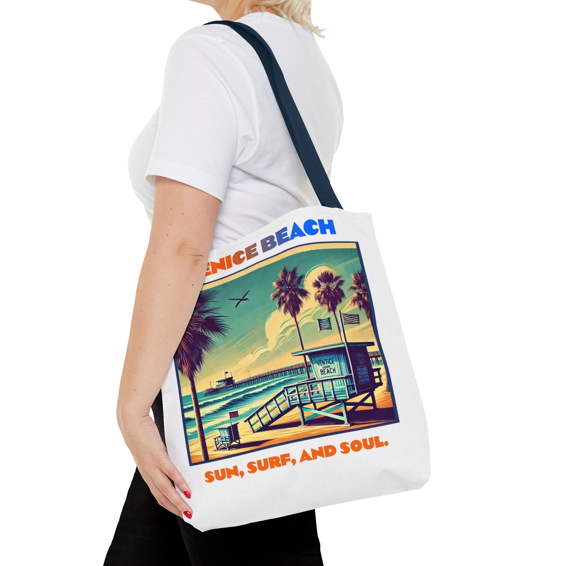 Venice Beach Tote Bag - Sun, Surf, and Soul, Beach Bag, Eco-Friendly, Summer Essential, Travel Tote, Gift for Beach Lovers