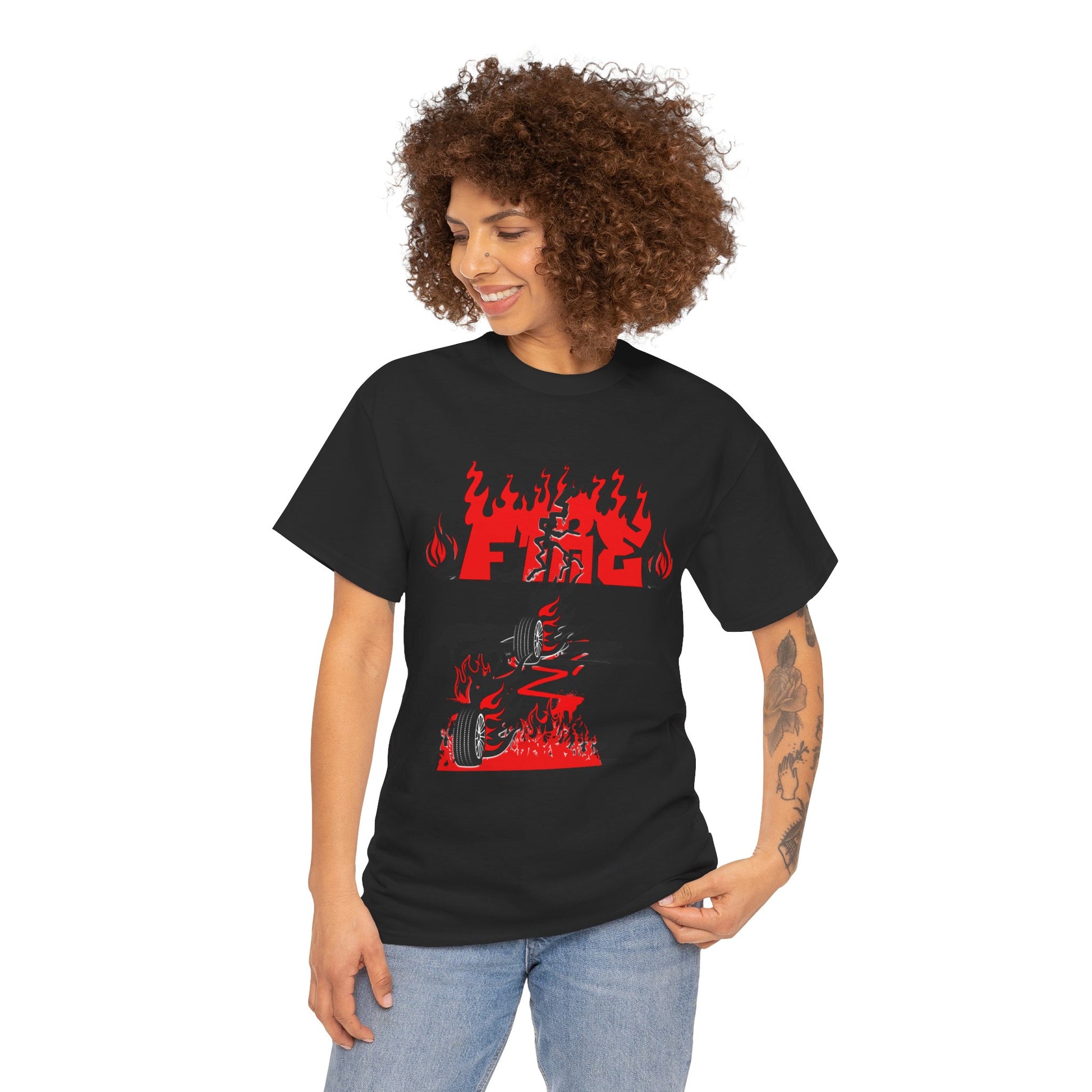 Fire Graphic Unisex Tee, Graphic T-Shirt, Casual Wear, Street Style, Gift for Him/Her, Festival Outfit