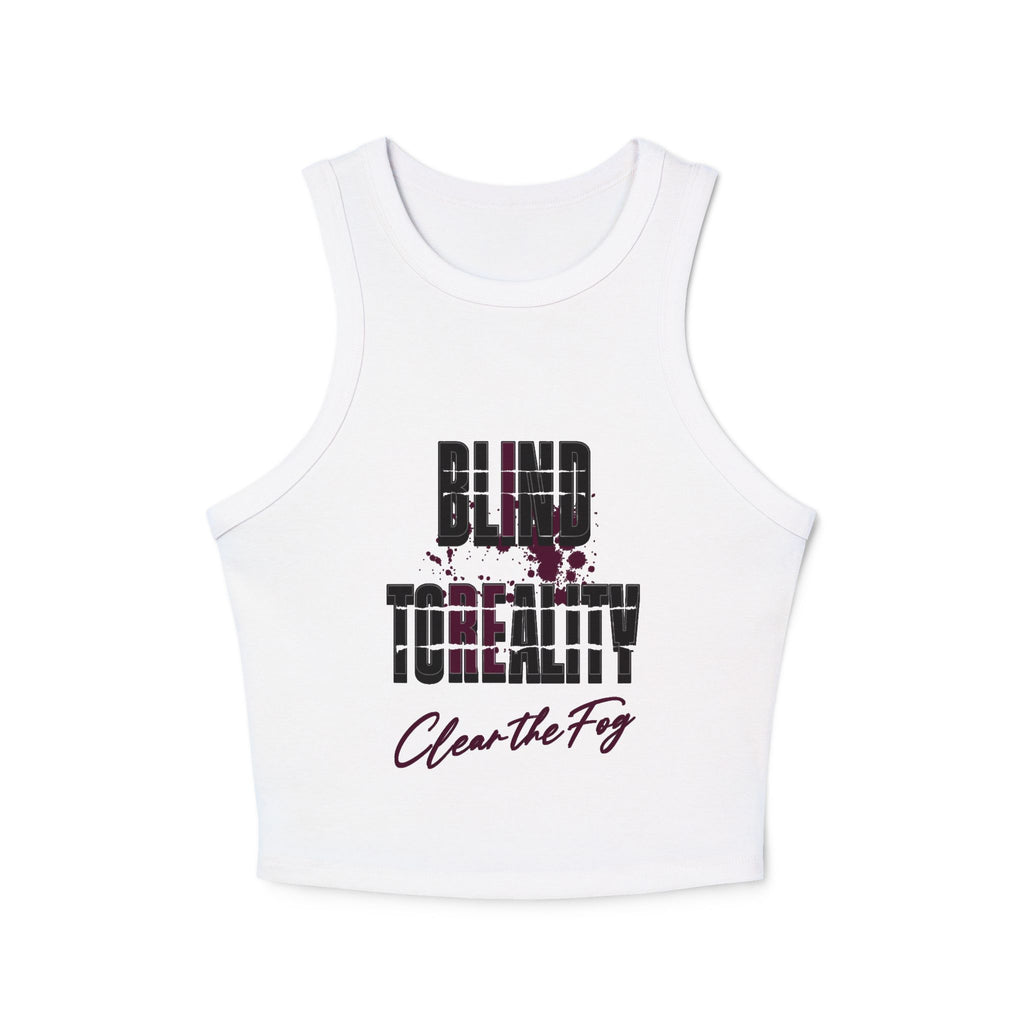 Stylish Women's Micro Rib Racer Tank Top - Perfect for Summer, Casual Wear, Workout, Festivals, Clear the Fog Design