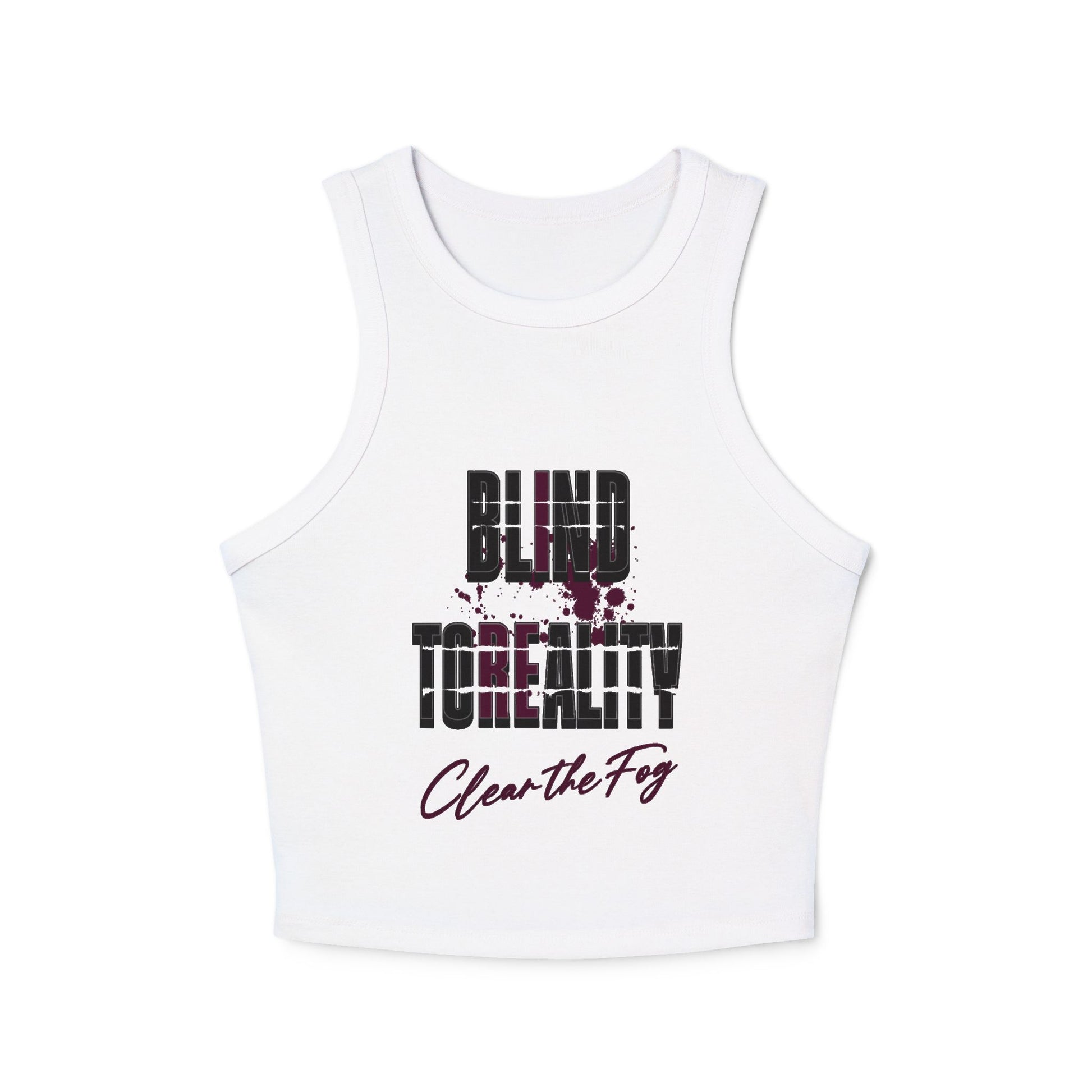 Stylish Women's Micro Rib Racer Tank Top - Perfect for Summer, Casual Wear, Workout, Festivals, Clear the Fog Design