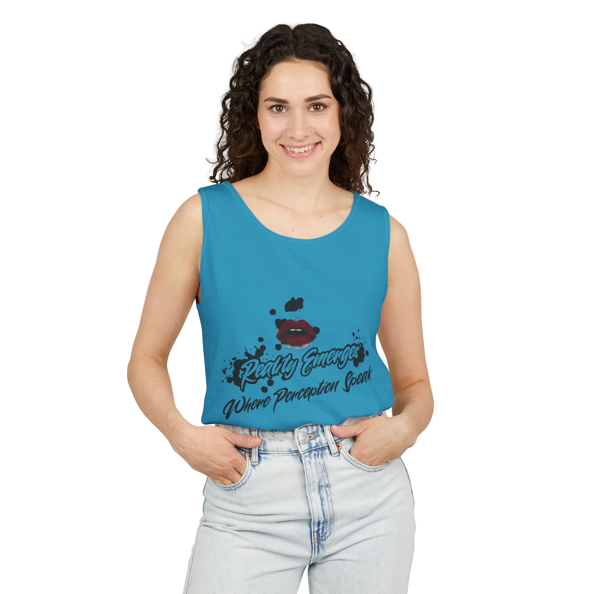 Tank Top - "Create Yourself" Quote Design, Motivational Apparel, Gift for Self-Love, Summer Essential, Positive Vibes