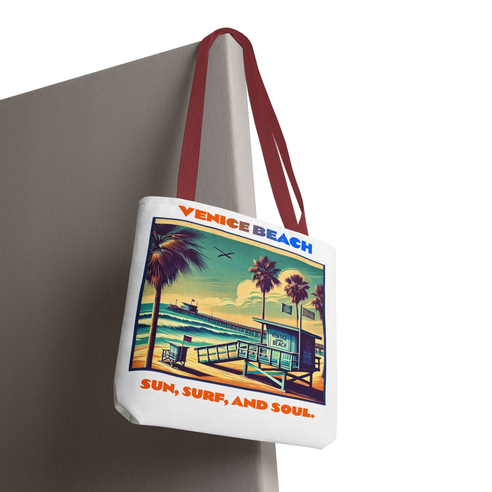 Venice Beach Tote Bag - Sun, Surf, and Soul, Beach Bag, Eco-Friendly, Summer Essential, Travel Tote, Gift for Beach Lovers