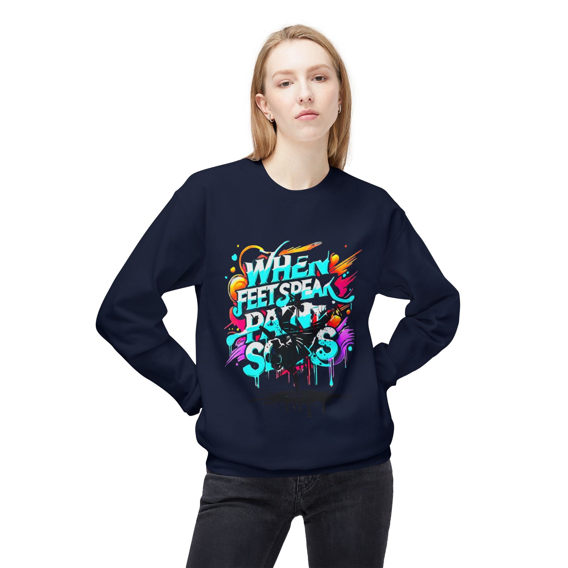 Bold in Motion Sweatshirt, Unisex Fashion Sweatshirt, Art Lover Apparel, Gift for Dancers, Street Art Crew