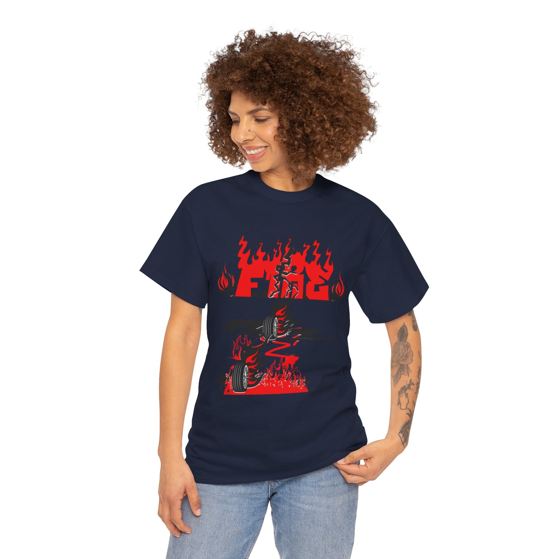Fire Graphic Unisex Tee, Graphic T-Shirt, Casual Wear, Street Style, Gift for Him/Her, Festival Outfit