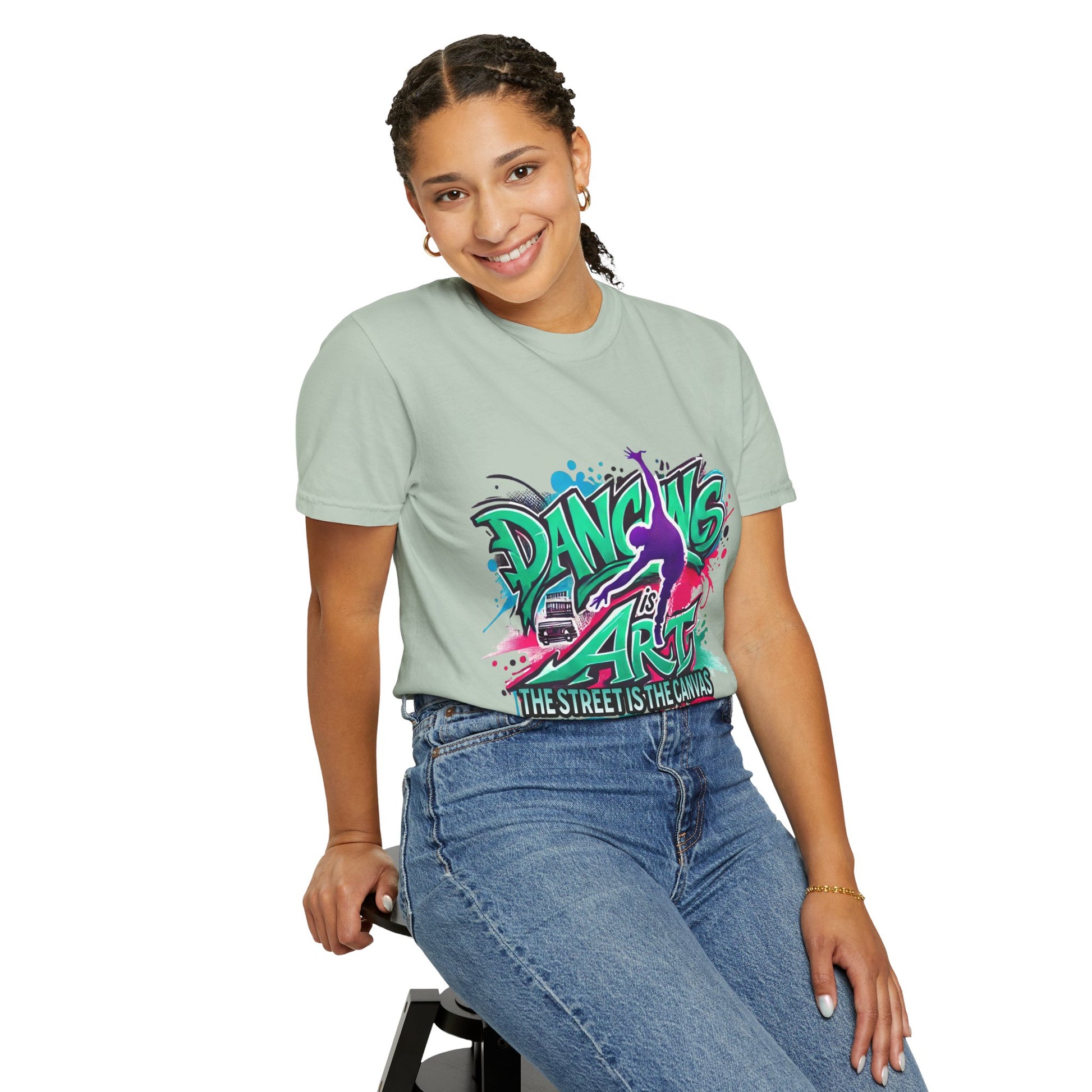 Artistic Dance T-Shirt, Urban Dance Tee, Street Art Apparel, Gift for Dancers, Graffiti Shirt, Colorful Expression Tee