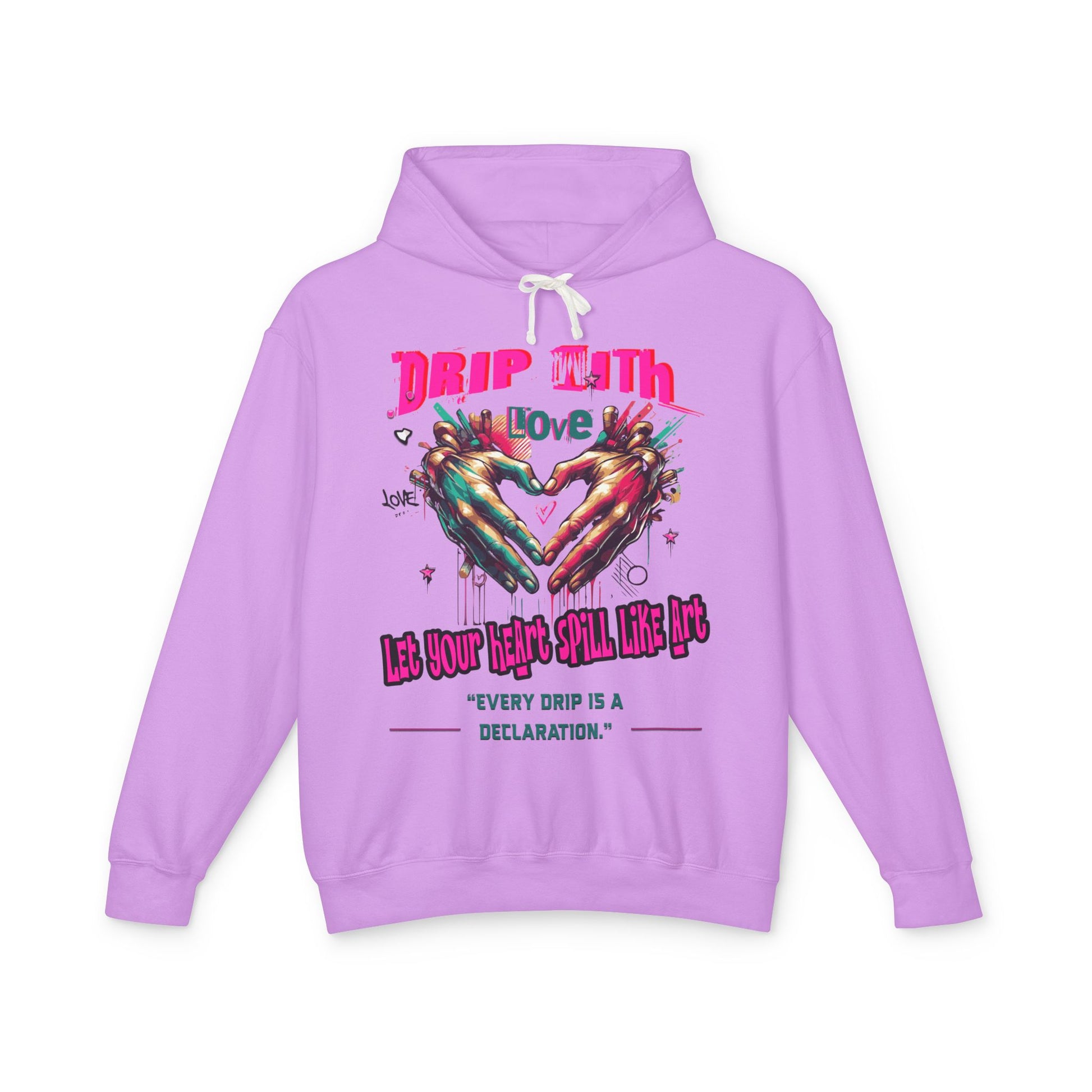 Colorful Love Hoodie, Unisex Sweatshirt for Couples, Unique Gift for Valentine's Day, Cozy Casual Hoodie, Drip with Love Design