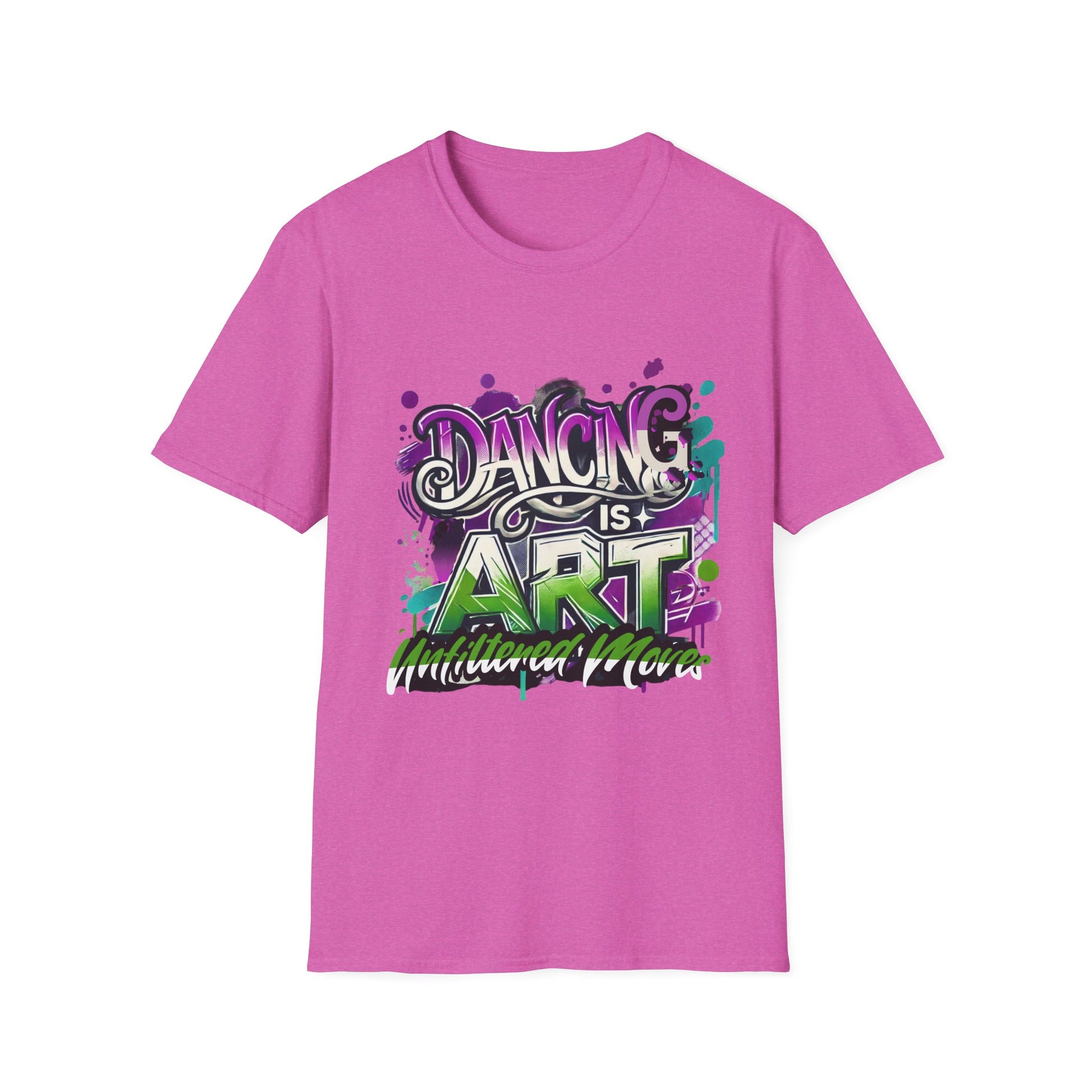 Dance Tee Unisex Softstyle T-Shirt: Dancing is Art & Unfiltered Moves Design