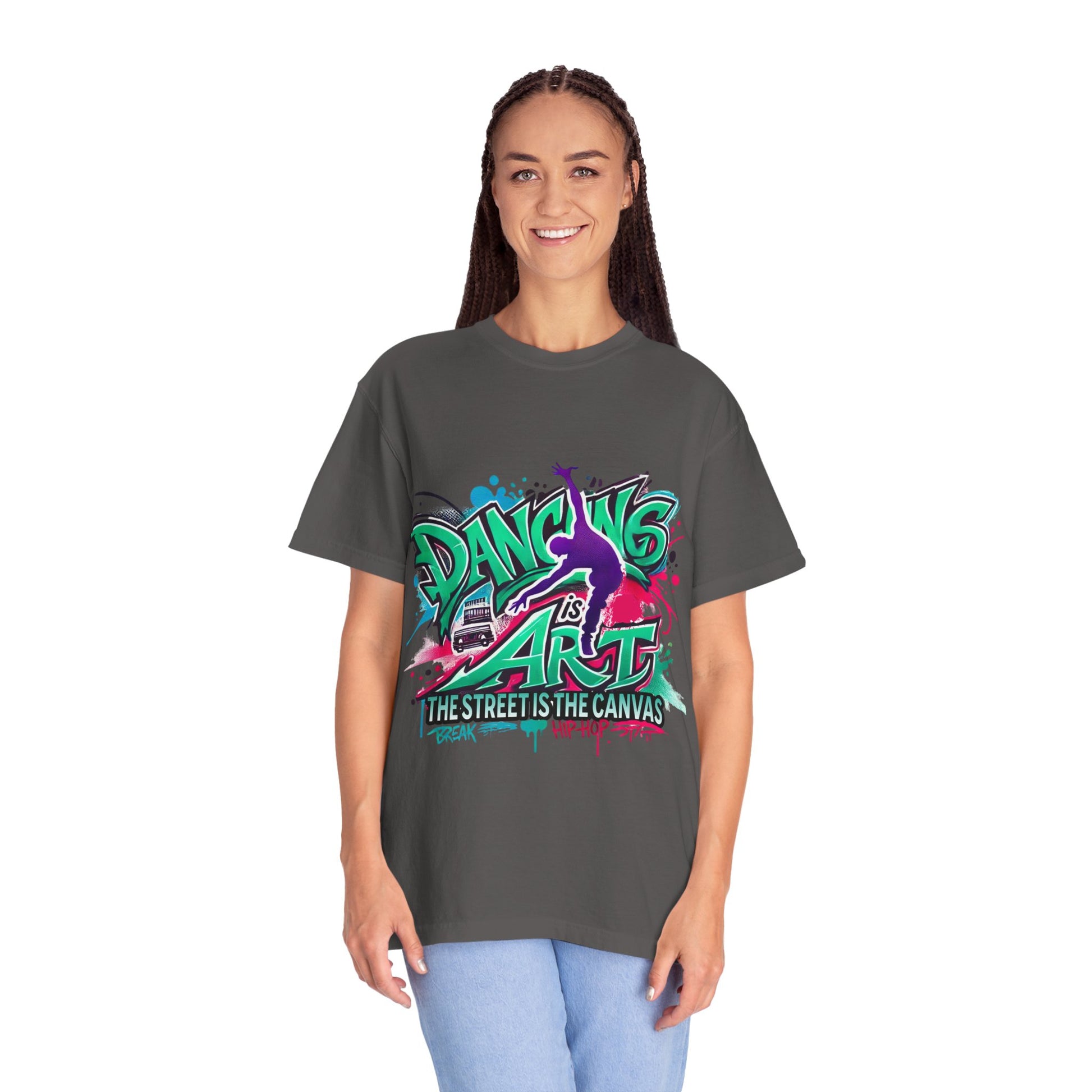 Artistic Dance T-Shirt, Urban Dance Tee, Street Art Apparel, Gift for Dancers, Graffiti Shirt, Colorful Expression Tee