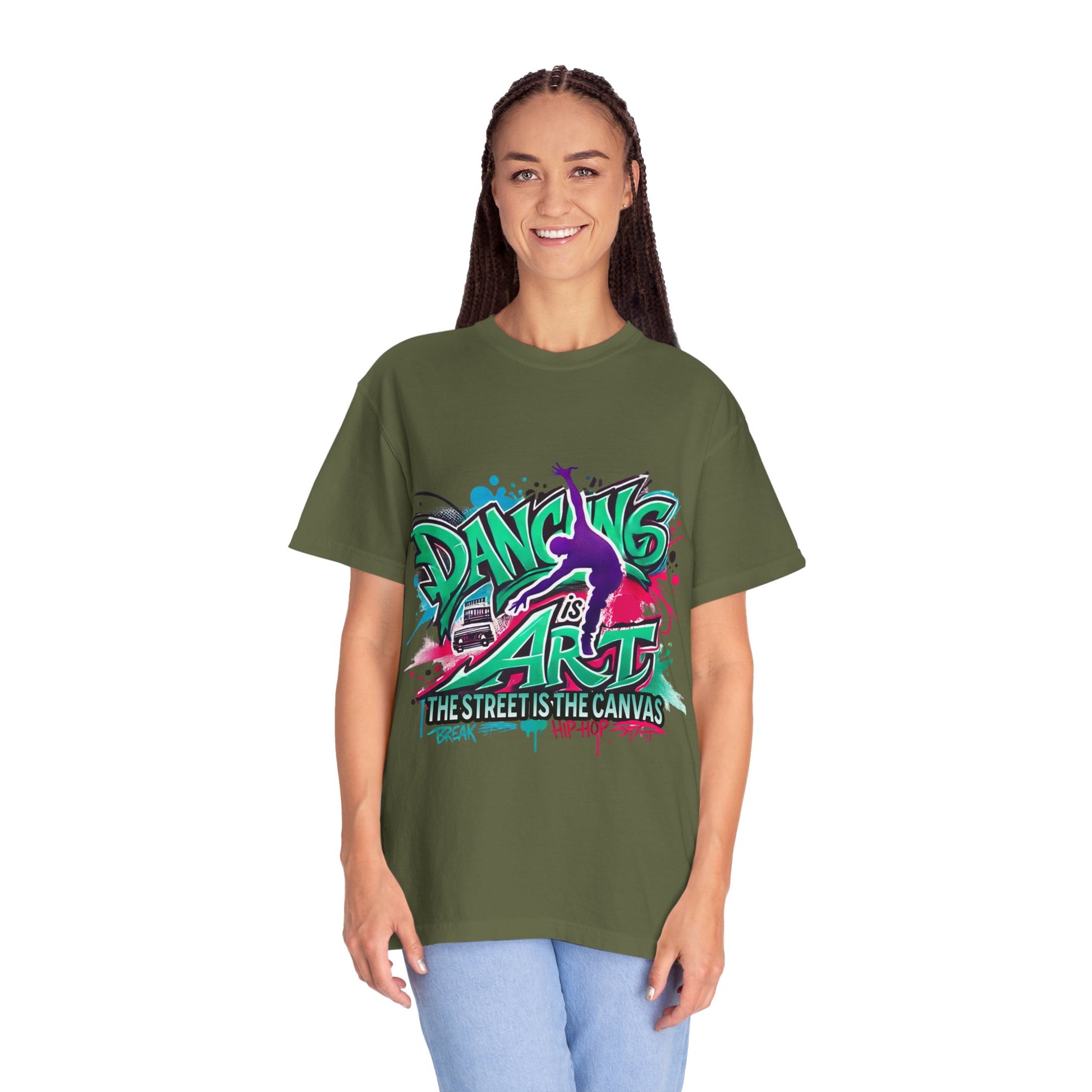 Artistic Dance T-Shirt, Urban Dance Tee, Street Art Apparel, Gift for Dancers, Graffiti Shirt, Colorful Expression Tee